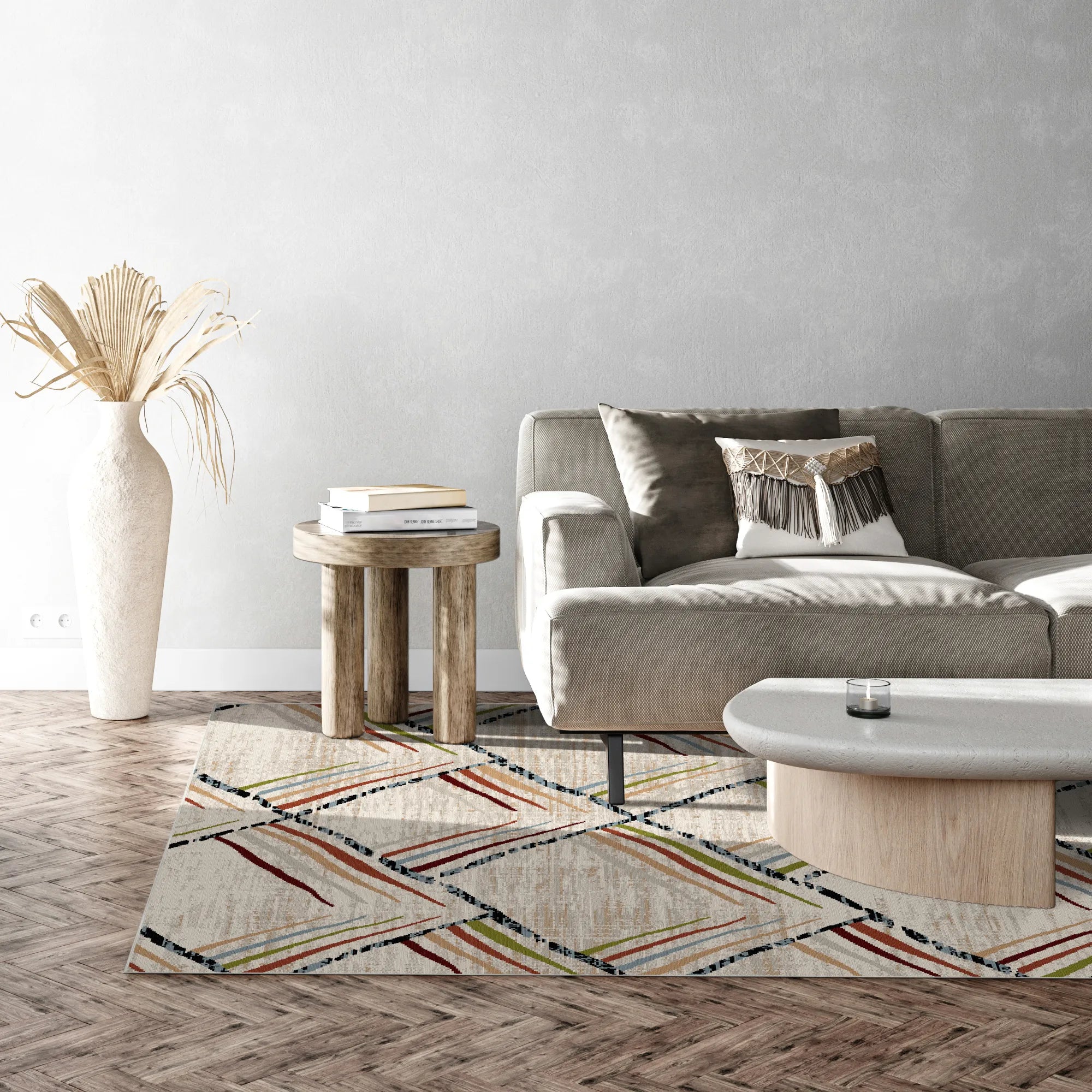 Sierra Sketch Geometric Washable Rug