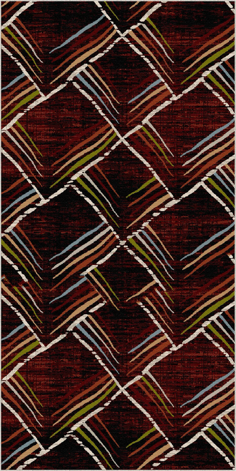 Tappeto Geometrico Lavabile Mahogany Sketch