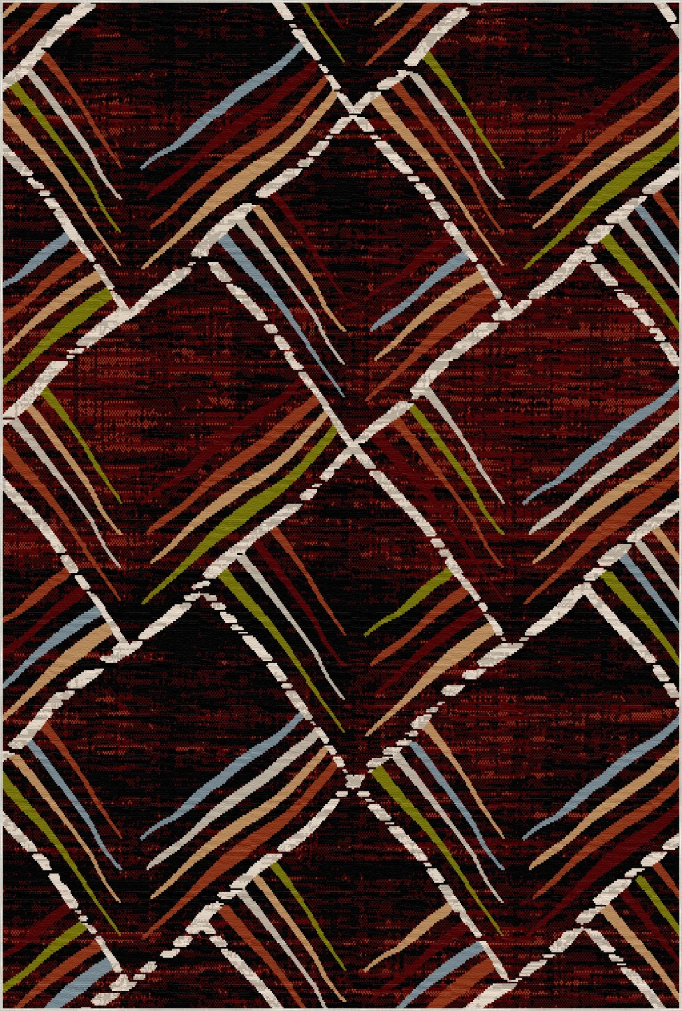 Mahogany Sketch Geometric Washable Rug