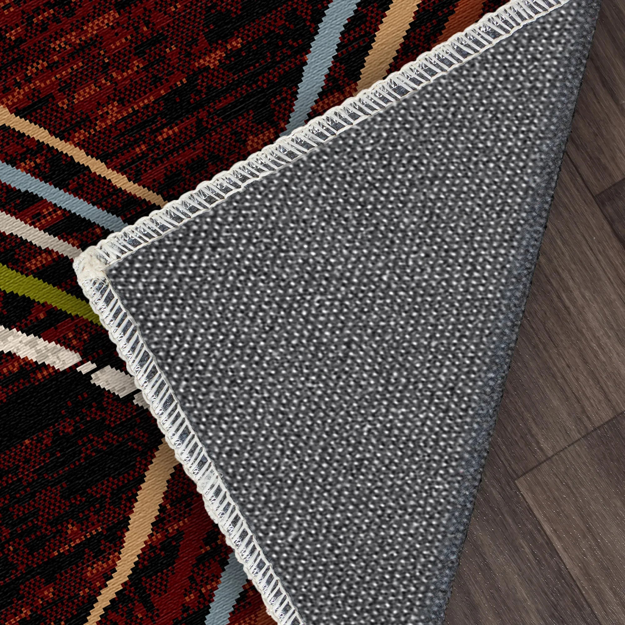 Mahogany Sketch Geometric Washable Rug