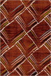 Sienna Sketch Geometric Washable Rug Rust