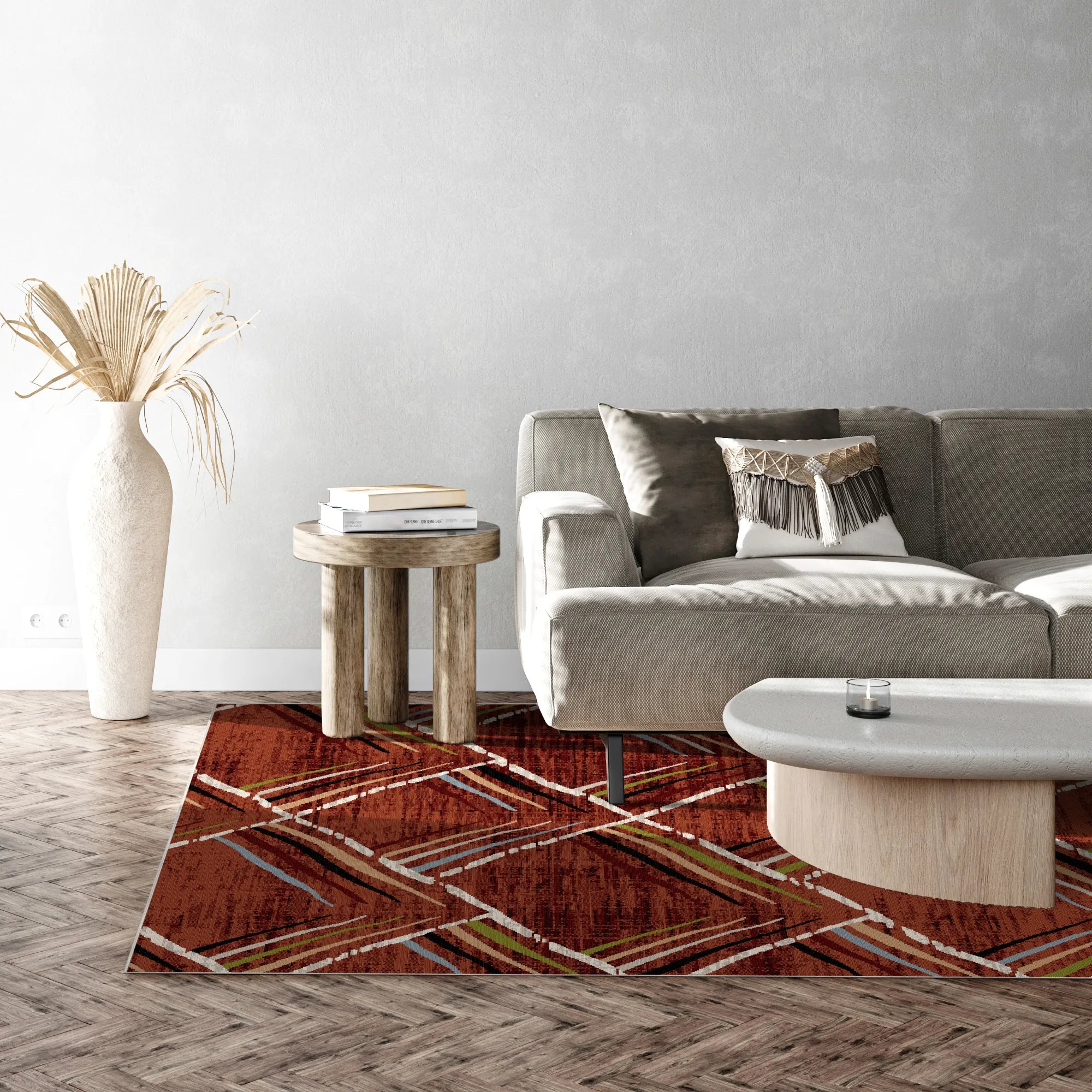 Sienna Sketch Geometric Washable Rug