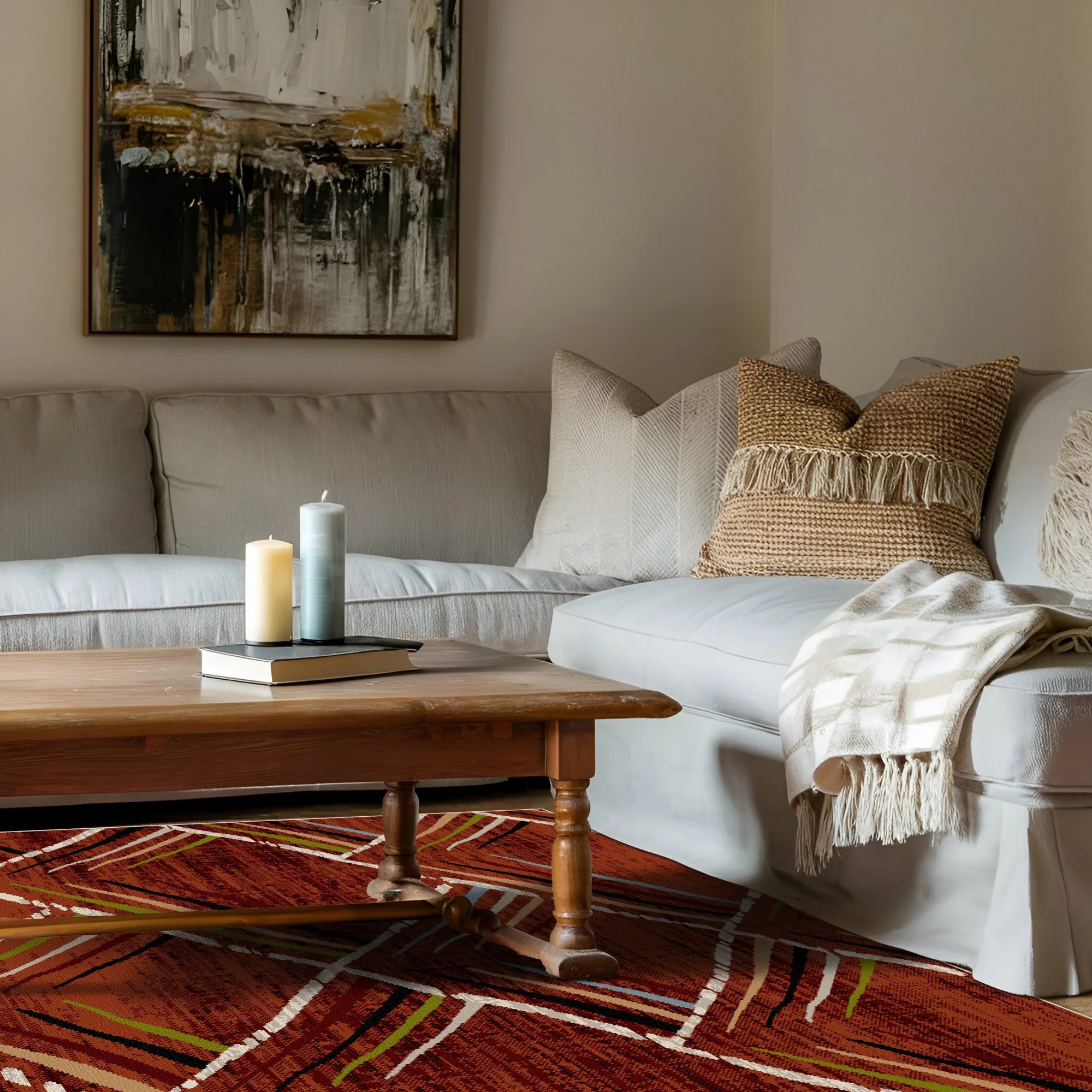 Sienna Sketch Geometric Washable Rug