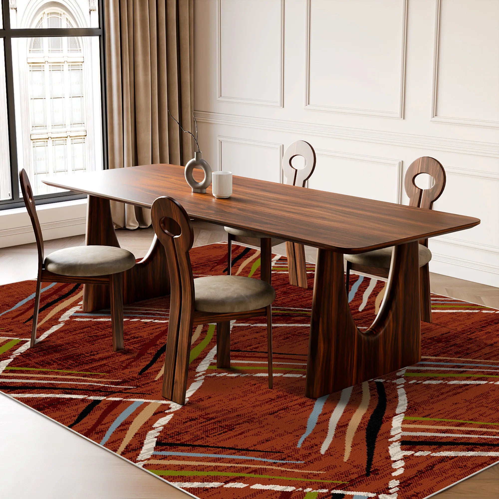 Sienna Sketch Geometric Washable Rug