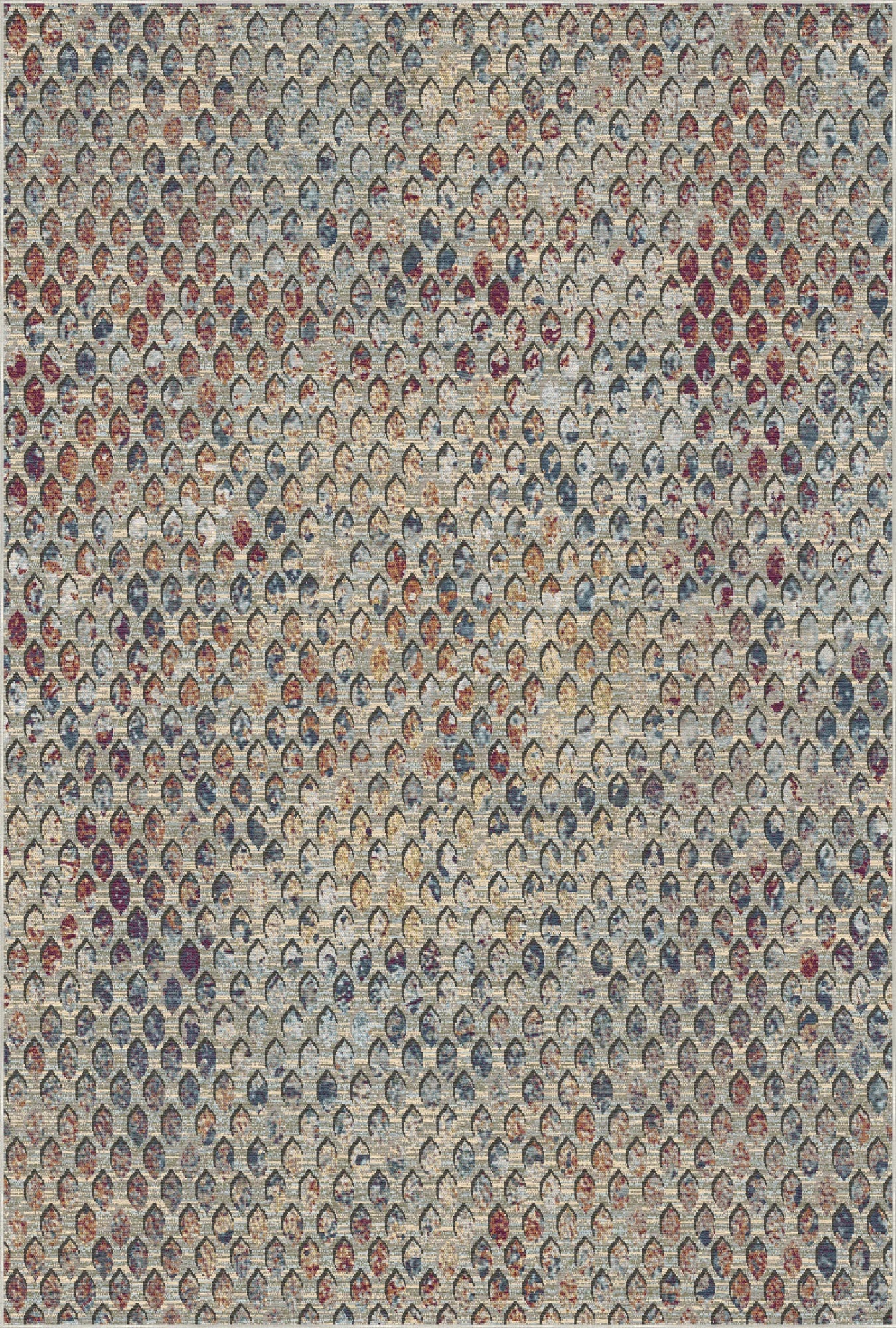 Cerulean Mosaic Erased Petal Rug