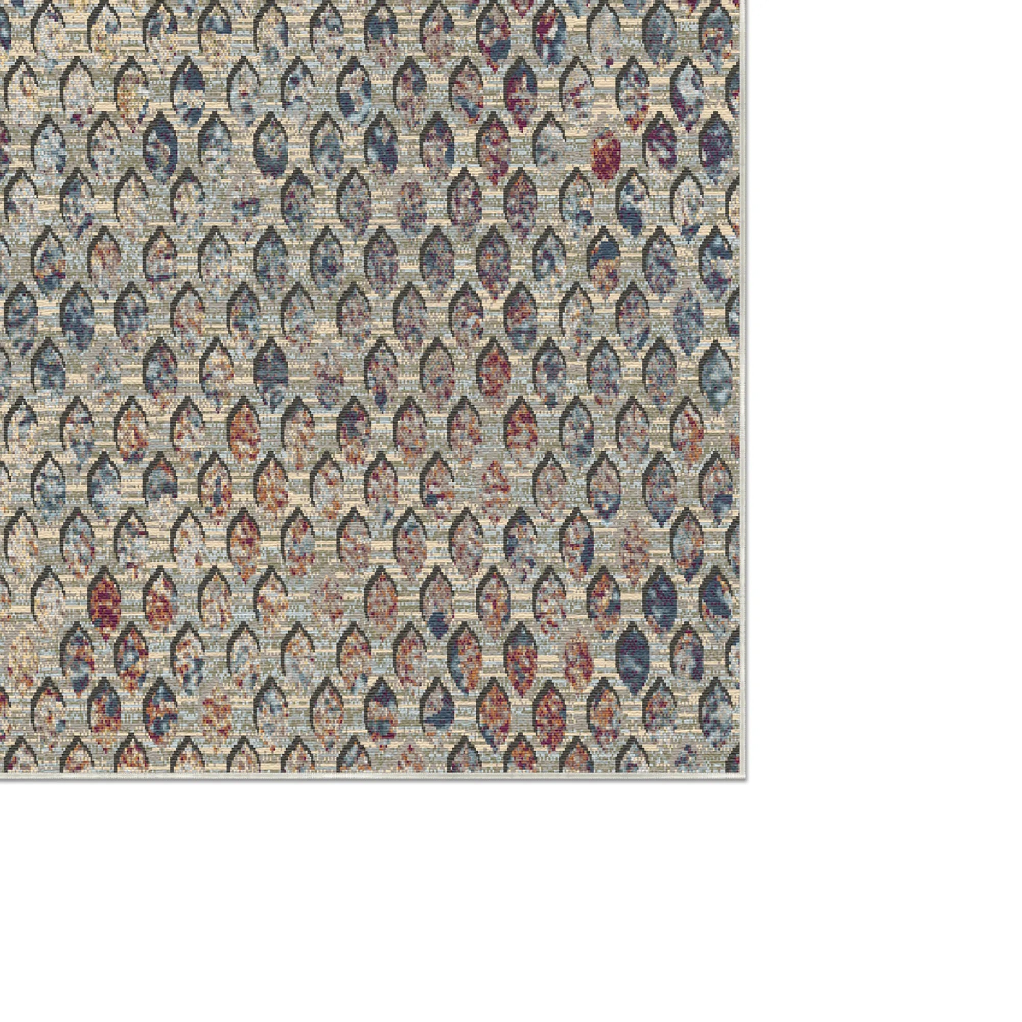 Cerulean Mosaic Erased Petal Rug