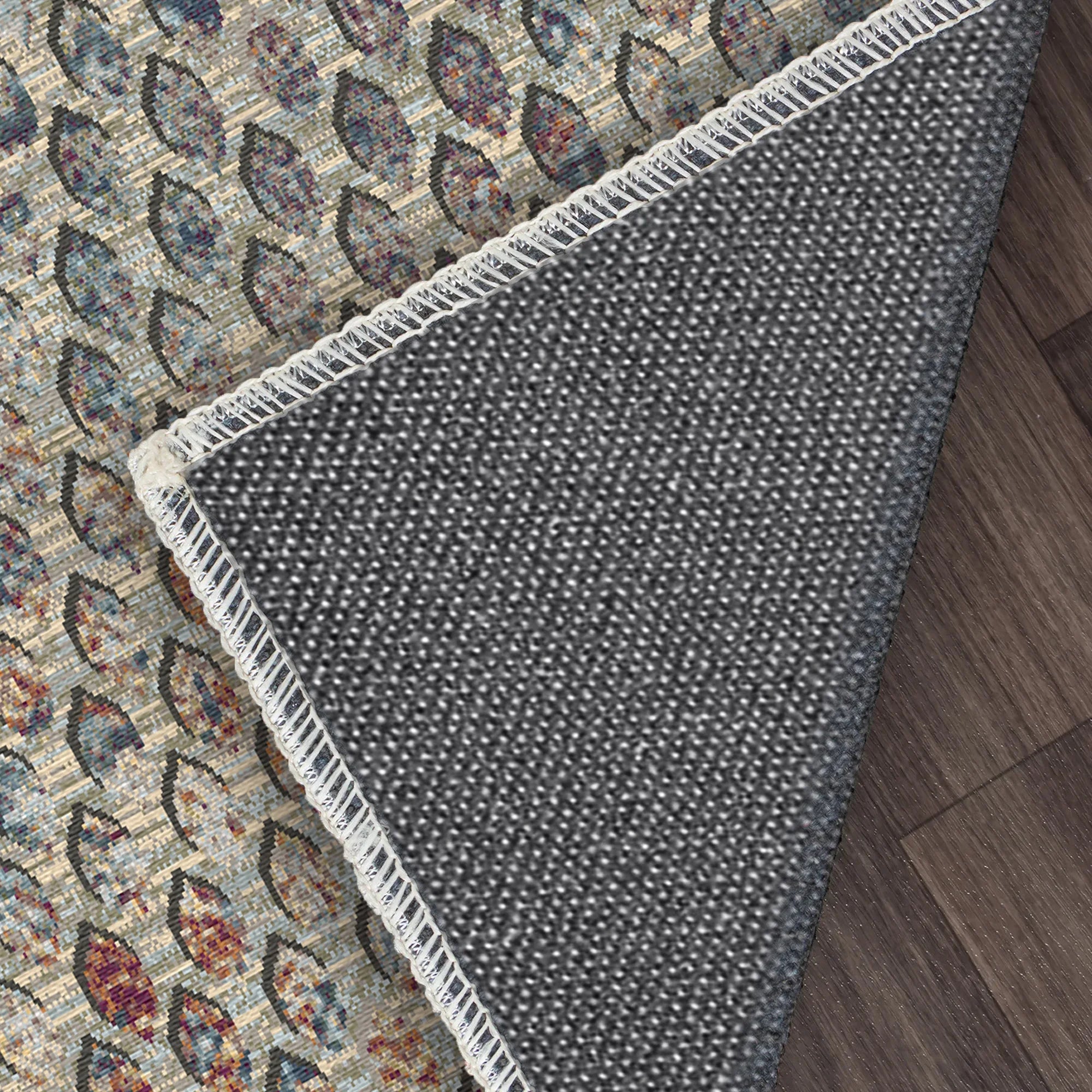 Cerulean Mosaic Erased Petal Rug