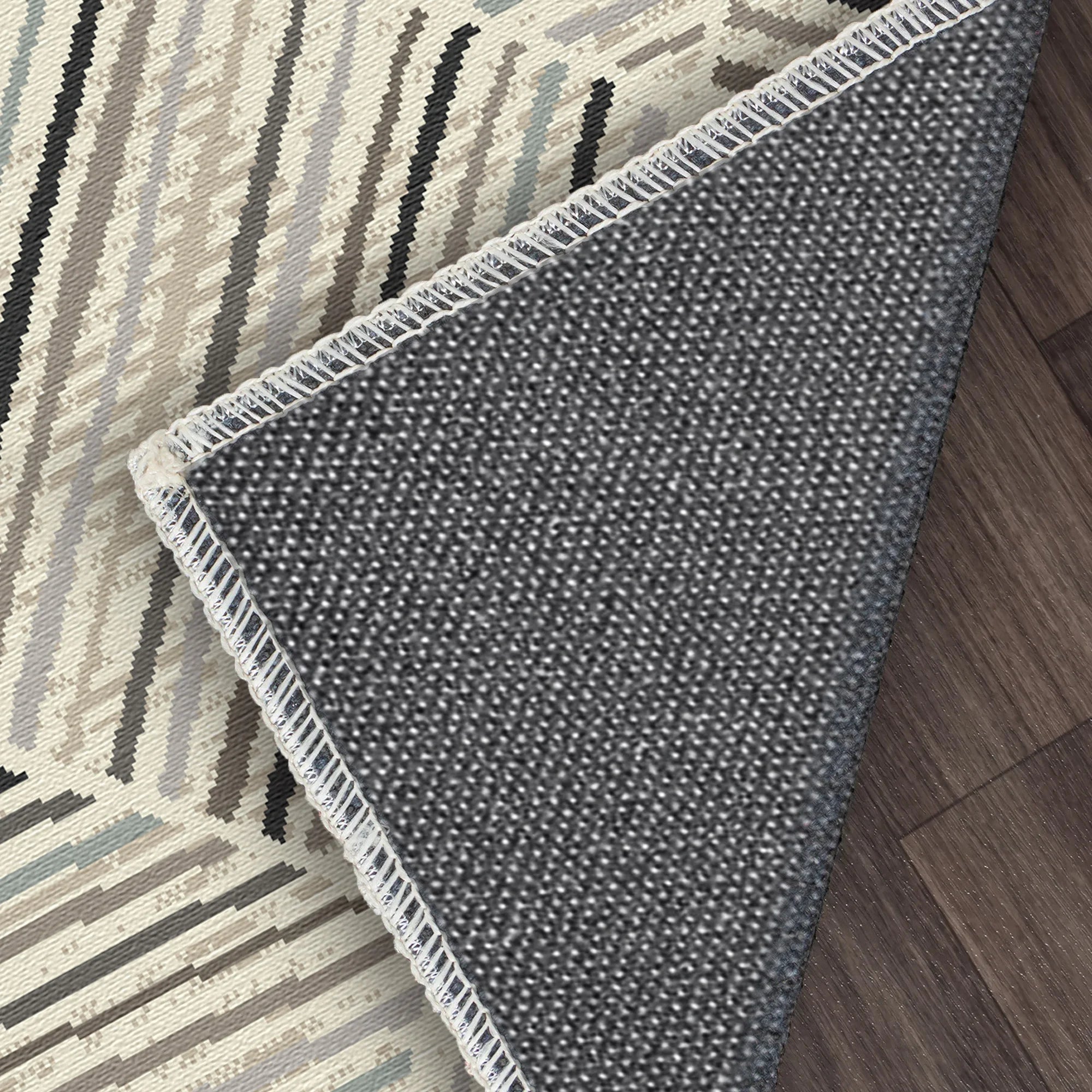 Oslo Linear Geometric Washable Rug