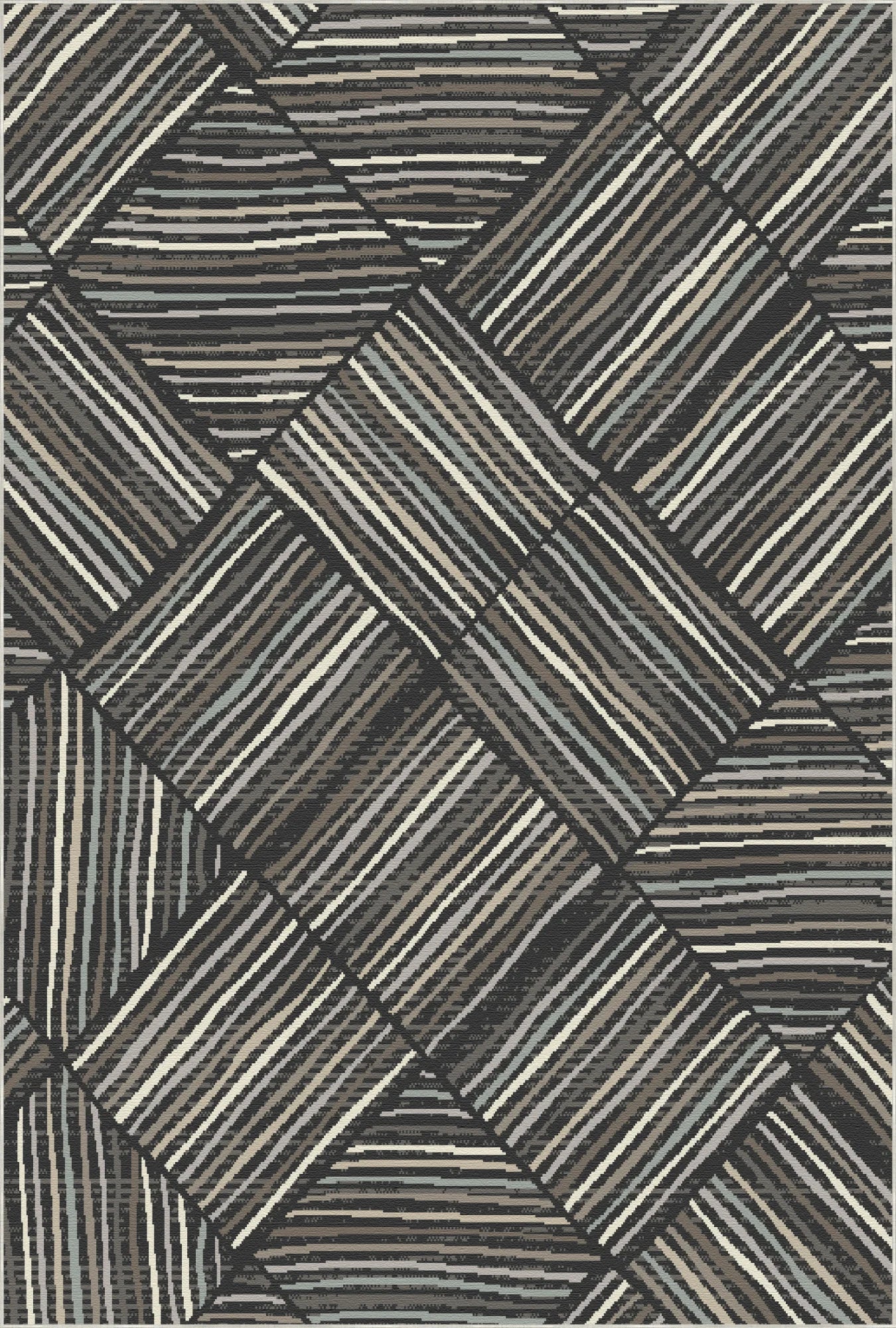 Stockholm Charcoal Linear Washable Rug