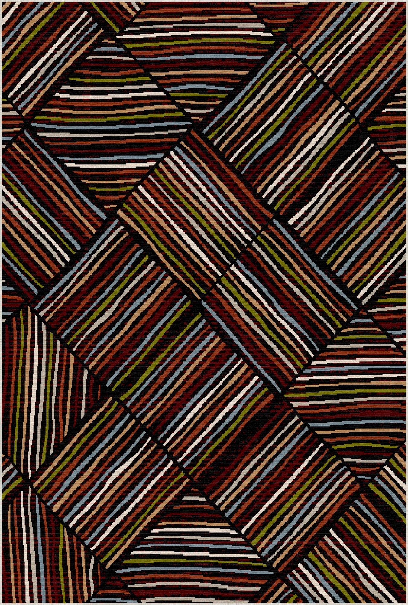 Helsinki Midnight Linear Washable Rug