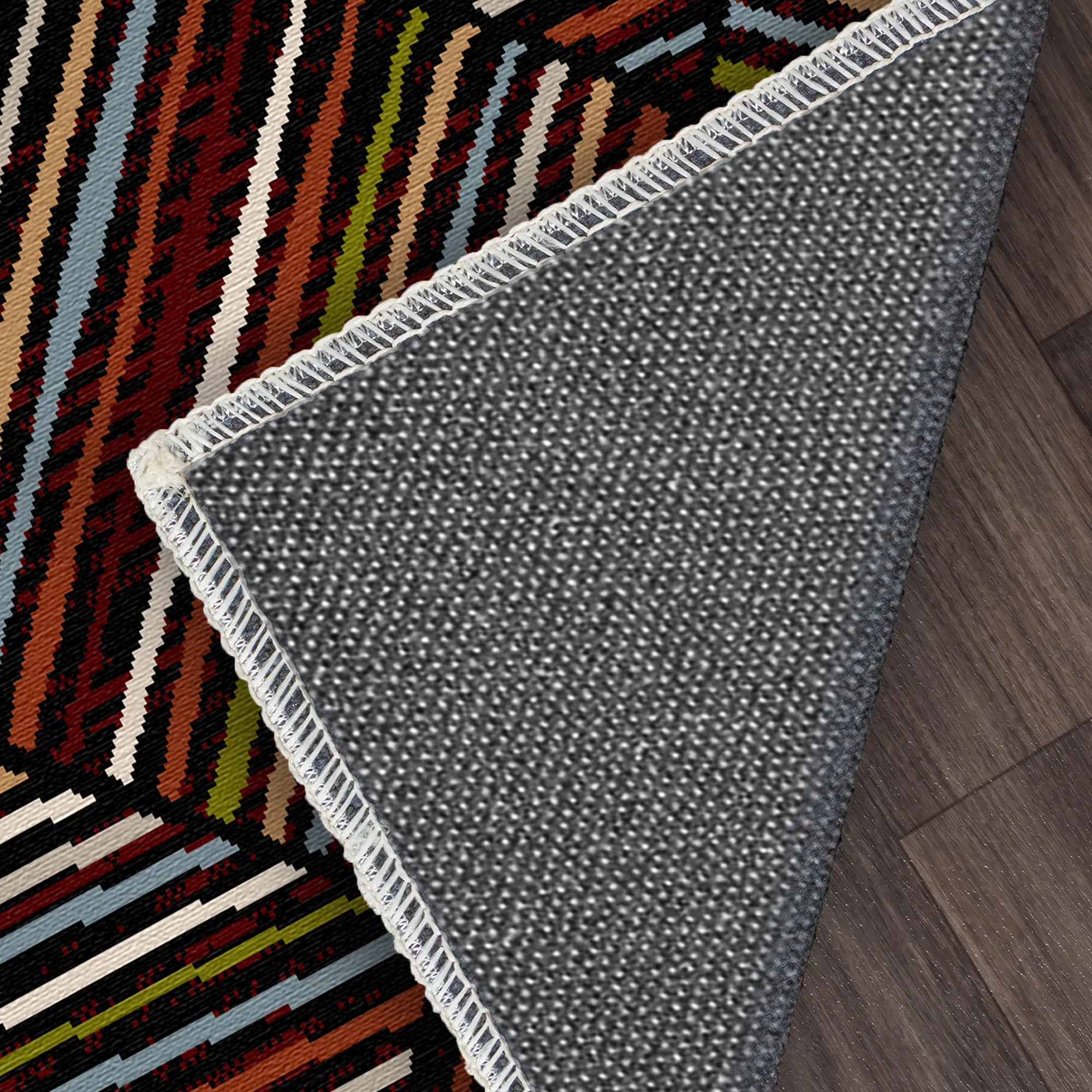 Helsinki Midnight Linear Washable Rug