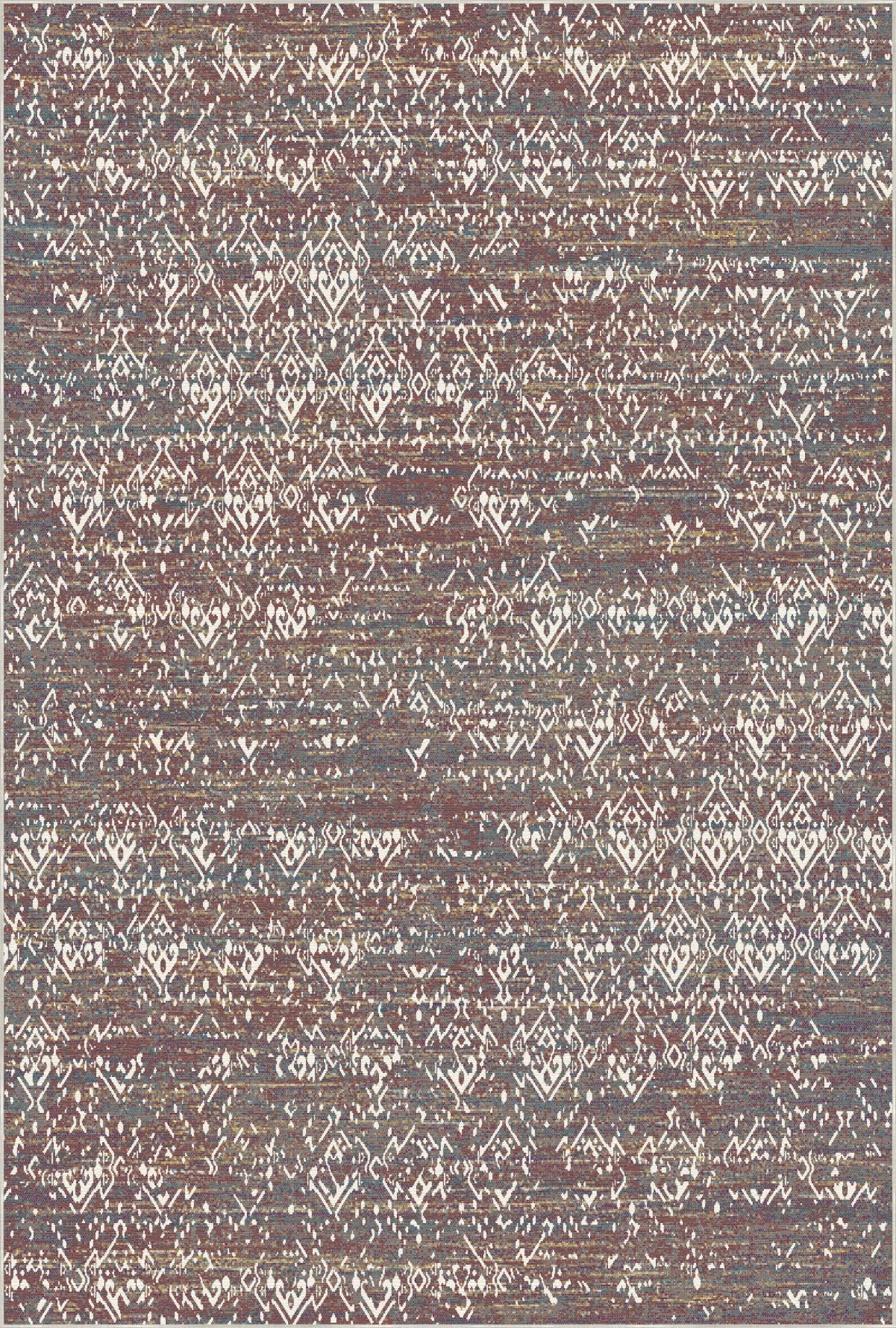 Crimson Relic Erased Tribal Rug