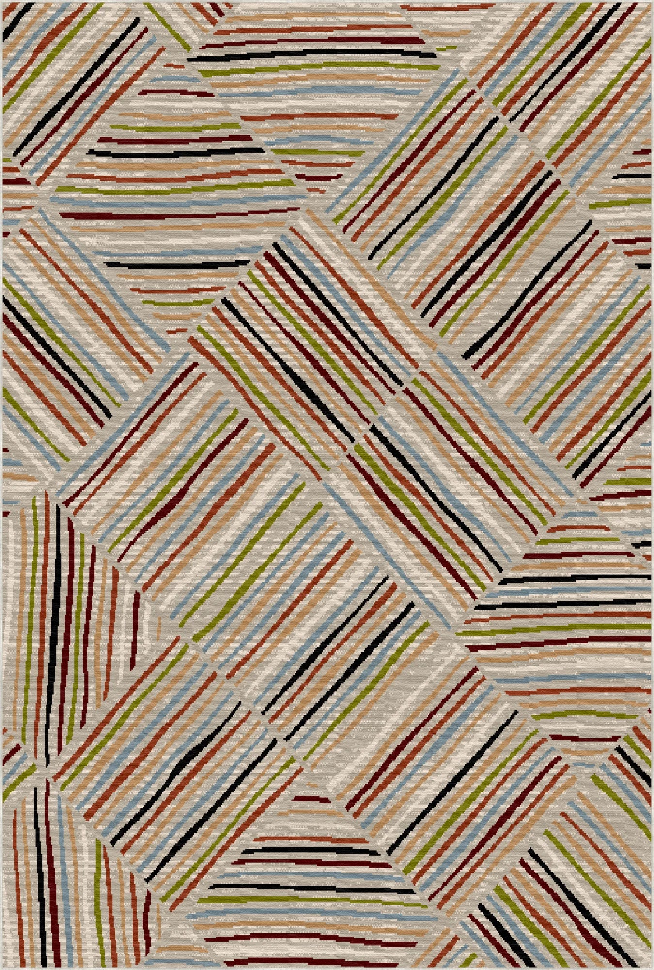 Malmo Sand Linear Washable Rug