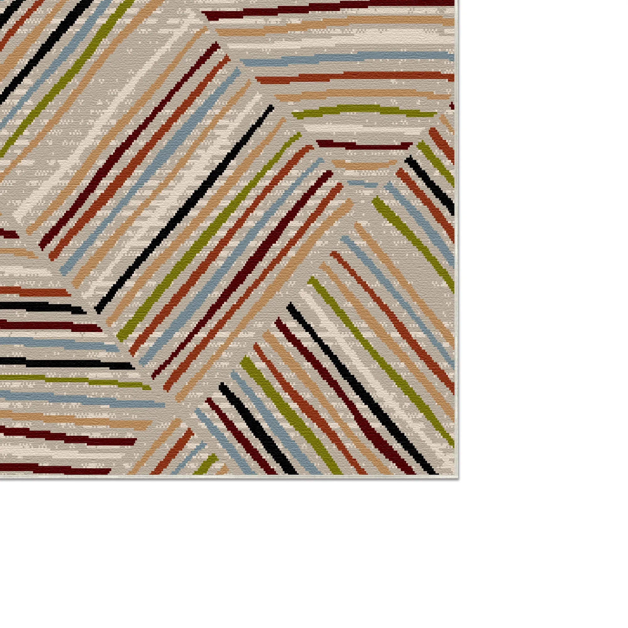 Malmo Sand Linear Washable Rug