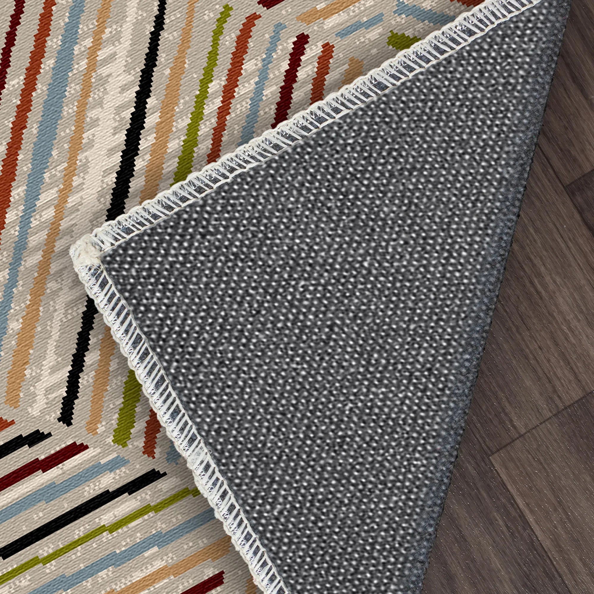 Malmo Sand Linear Washable Rug