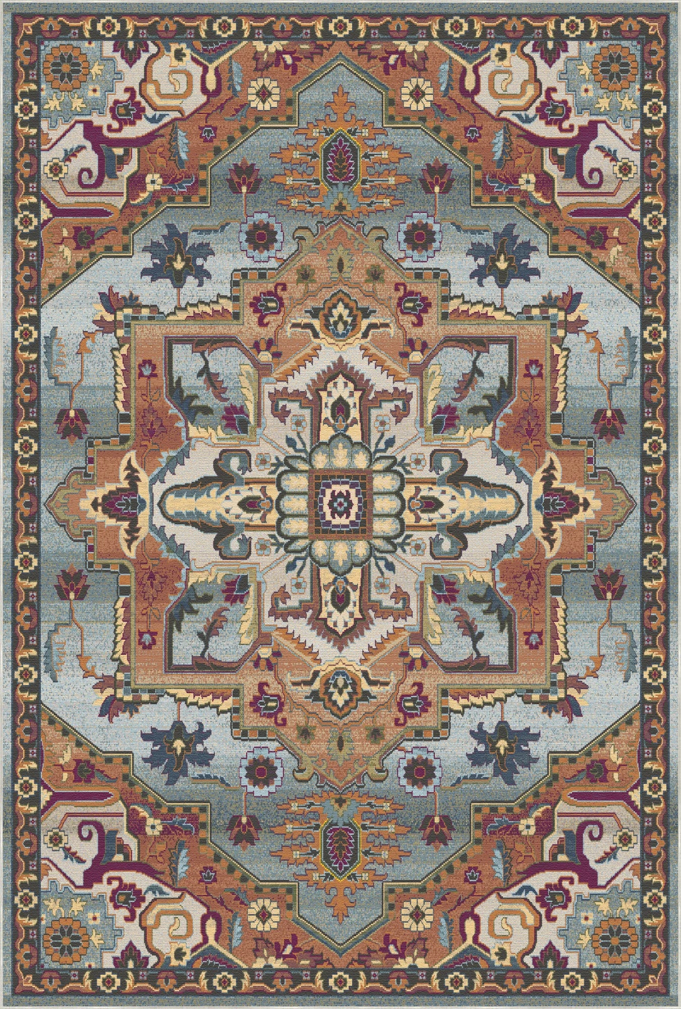 Azure Sovereign Heritage Medallion Rug