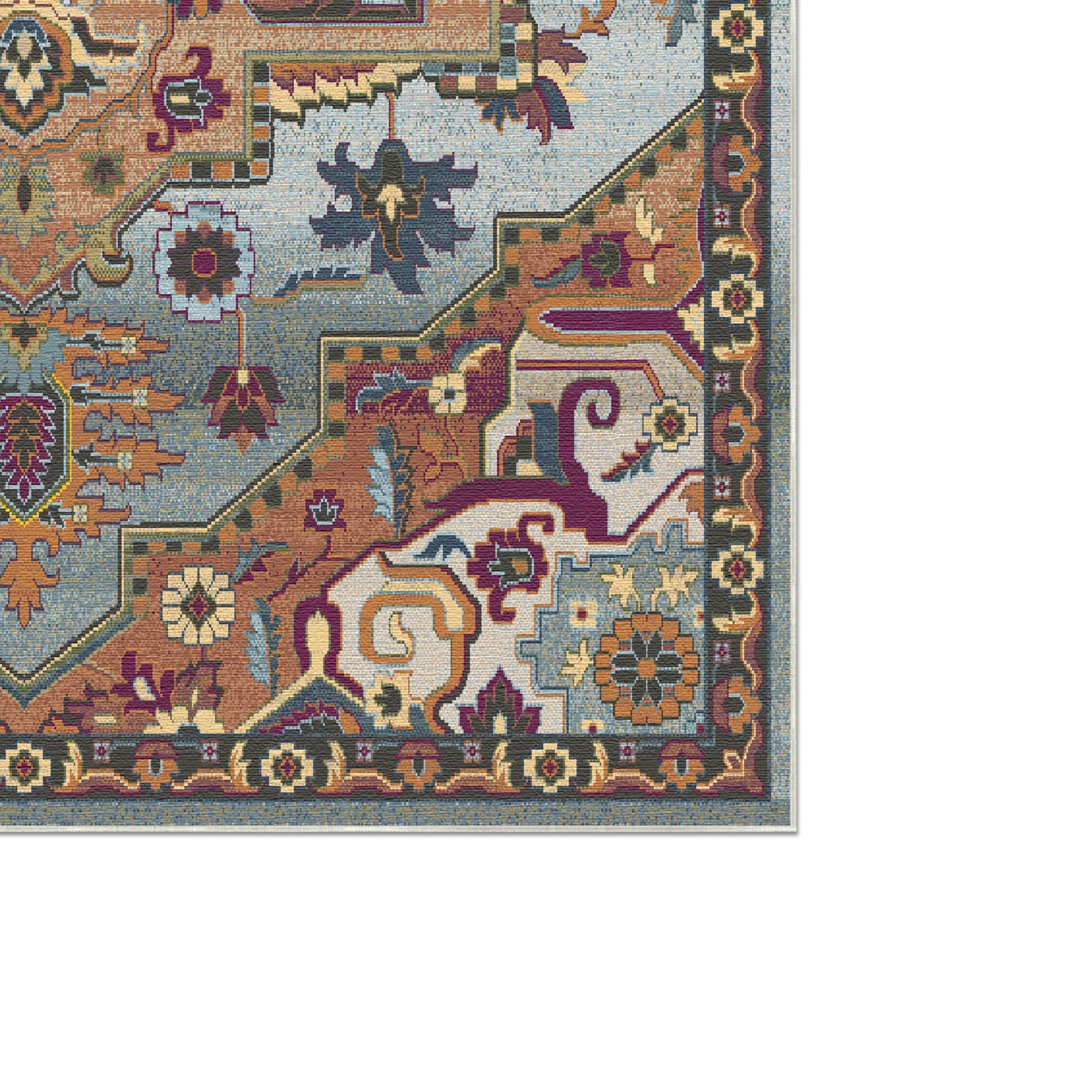 Azure Sovereign Heritage Medallion Rug