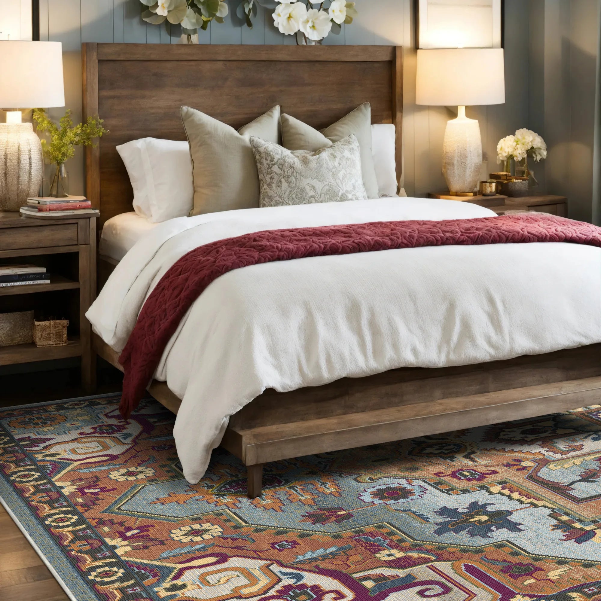 Azure Sovereign Heritage Medallion Rug