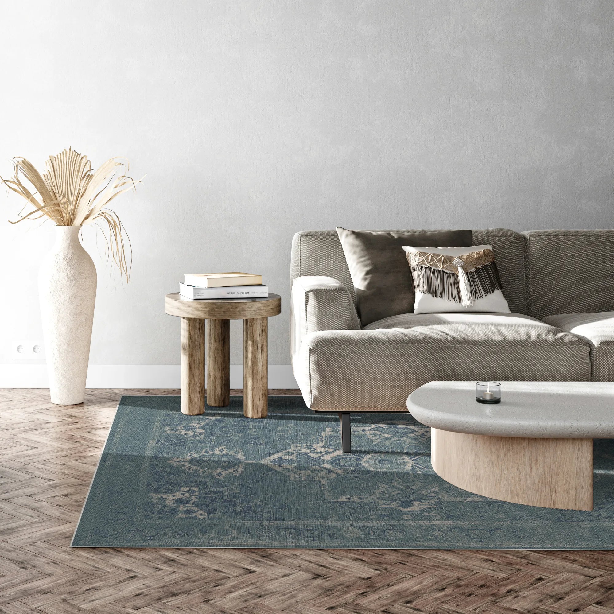 Cerulean Shadow Medallion Rug