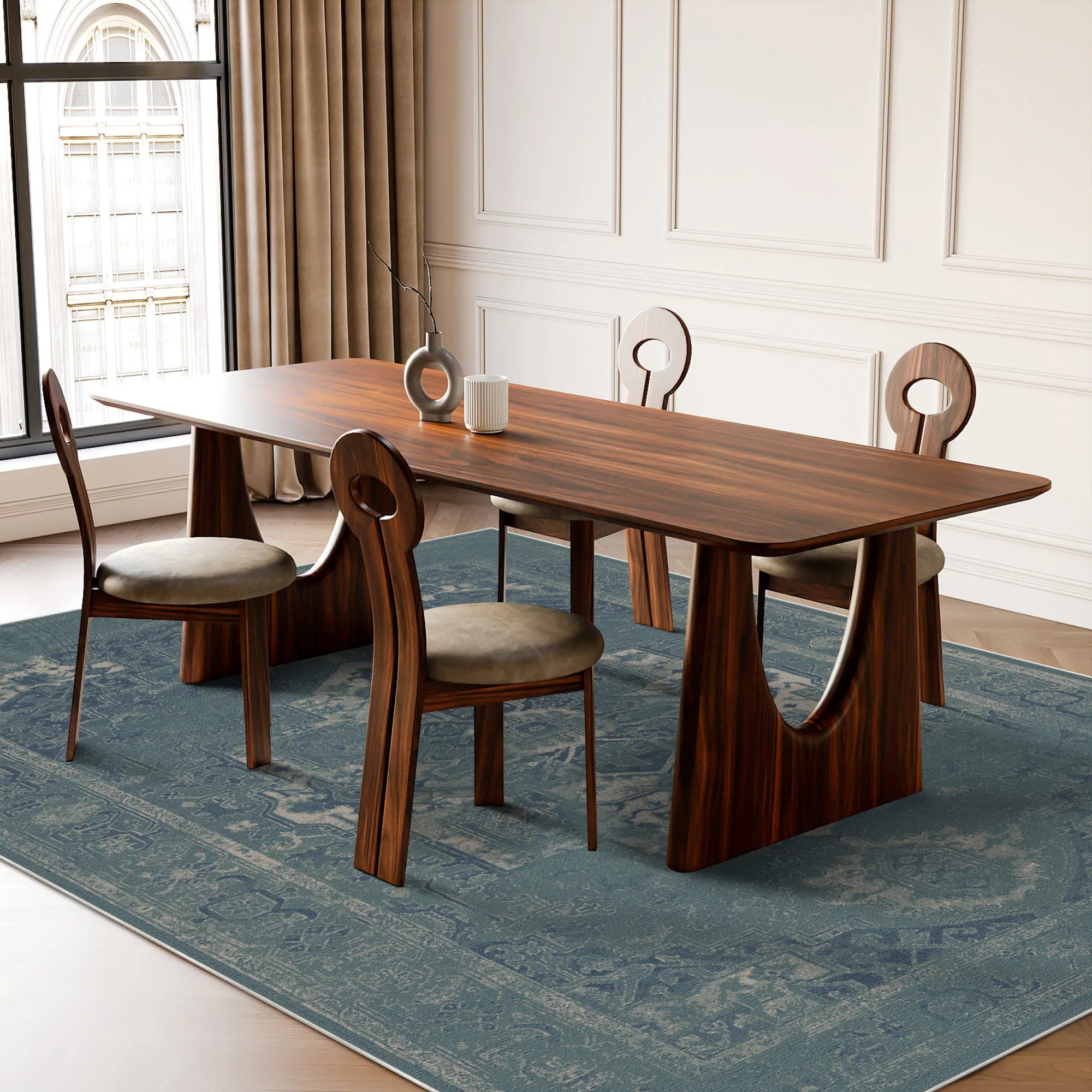 Cerulean Shadow Medallion Rug