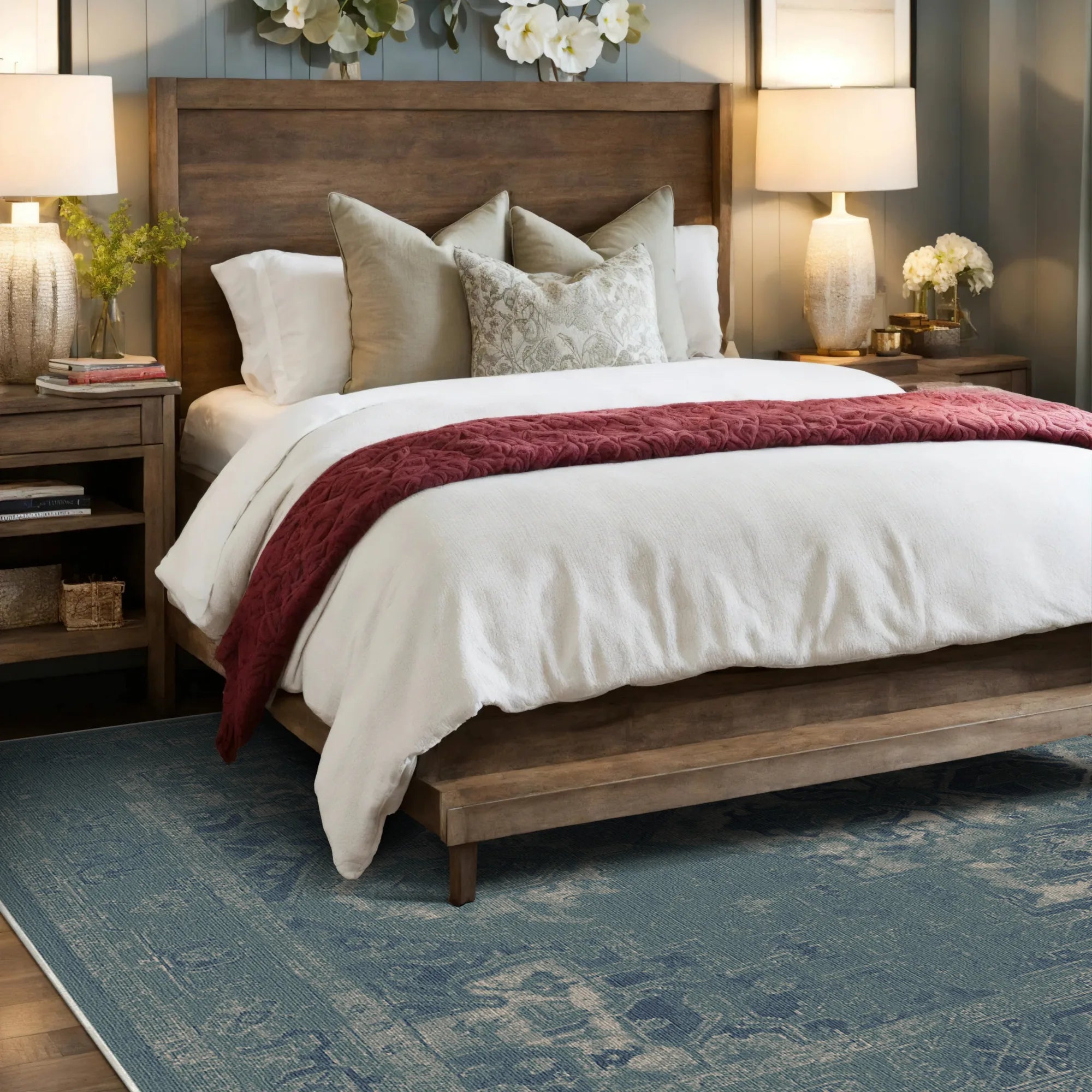 Cerulean Shadow Medallion Rug