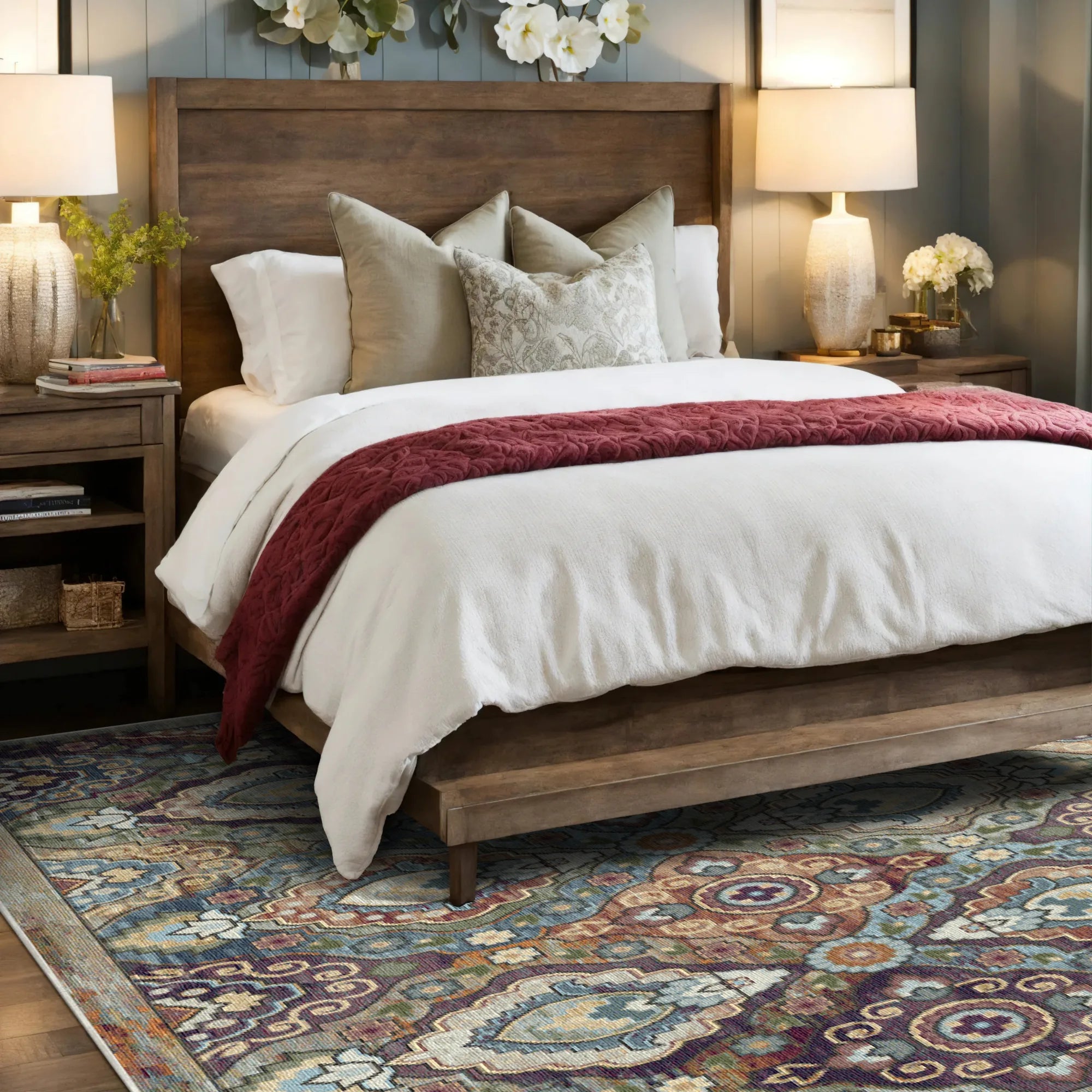 Prism Lattice Floral Rug