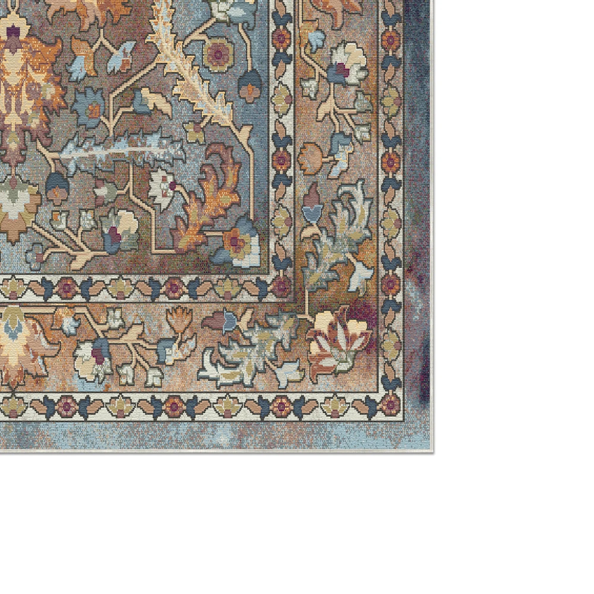 Azure Echo Antique Floral Rug