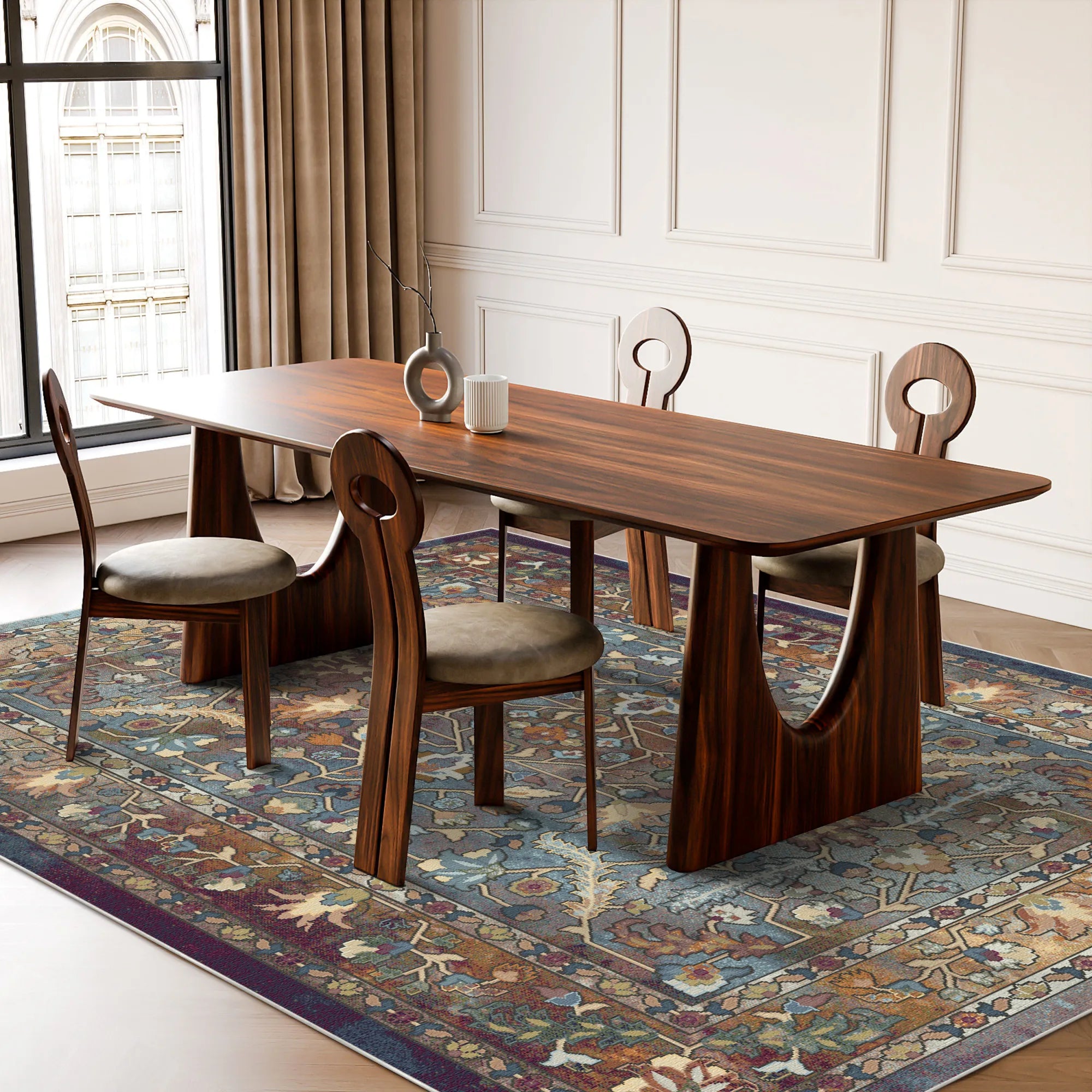 Azure Echo Antique Floral Rug