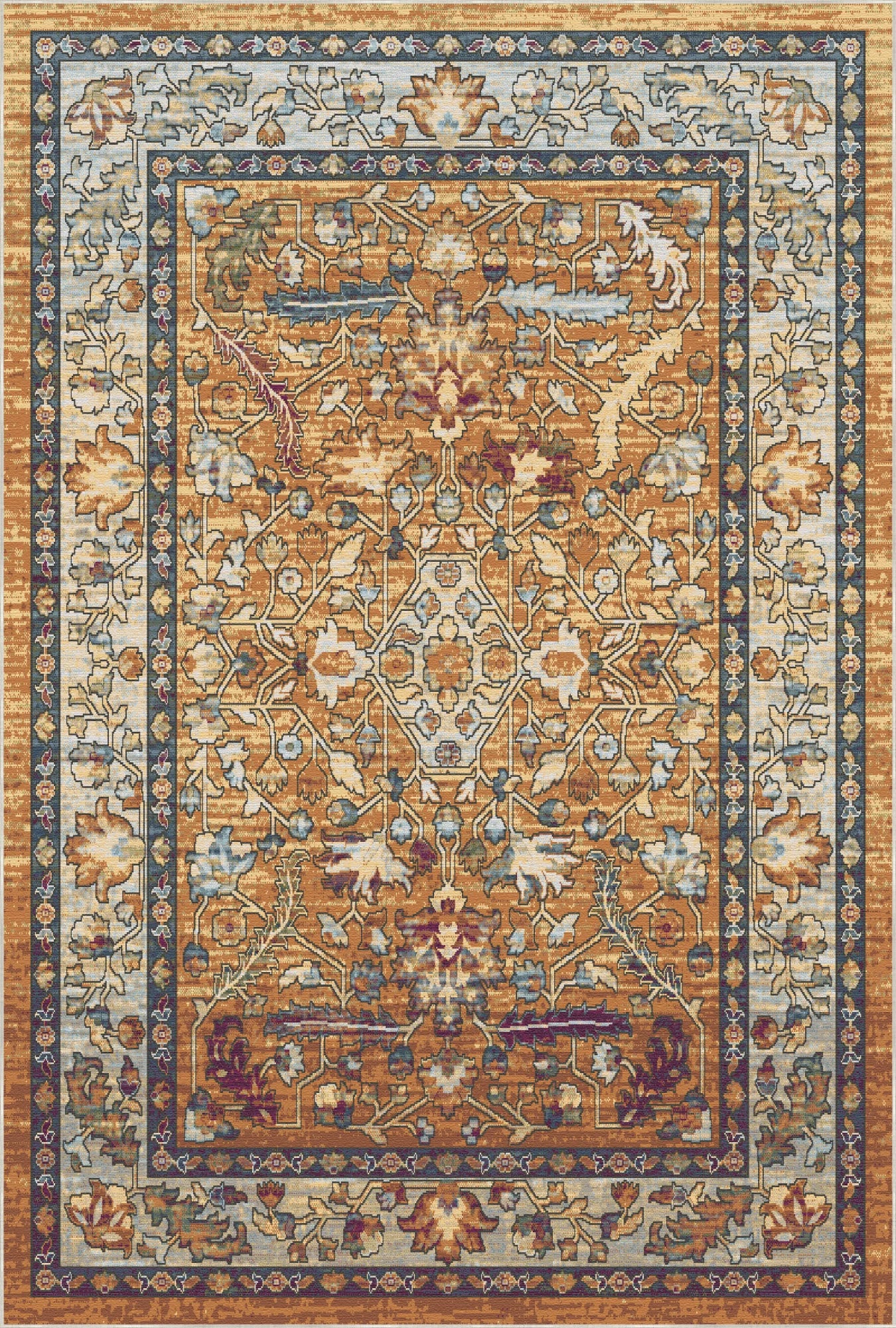 Amber Echo Antique Floral Rug