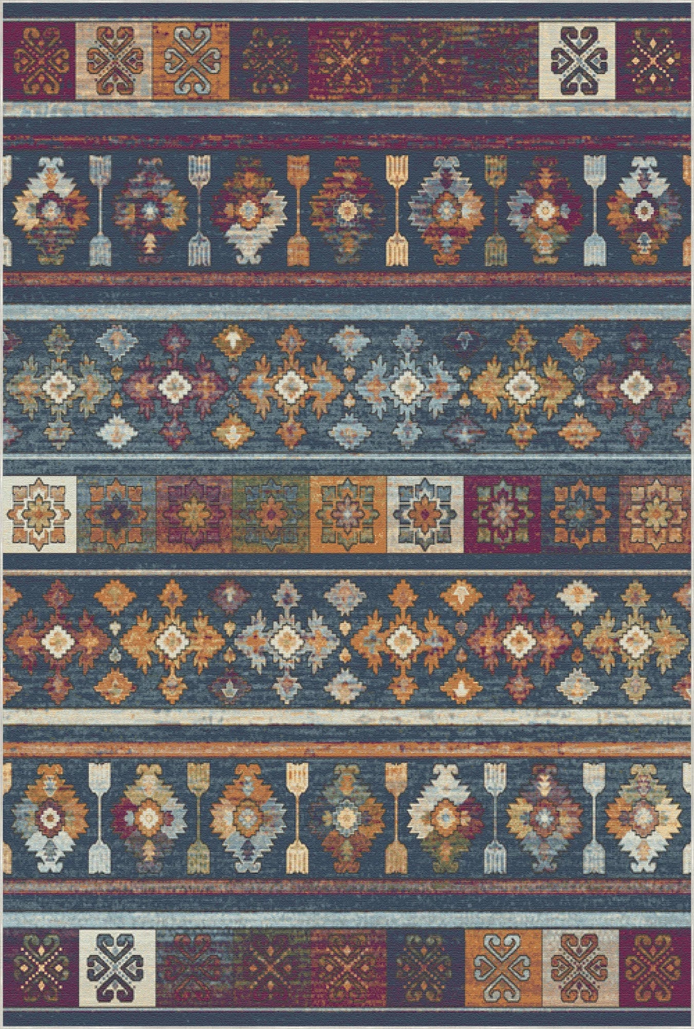 Nomadic Narrative Striped Rug