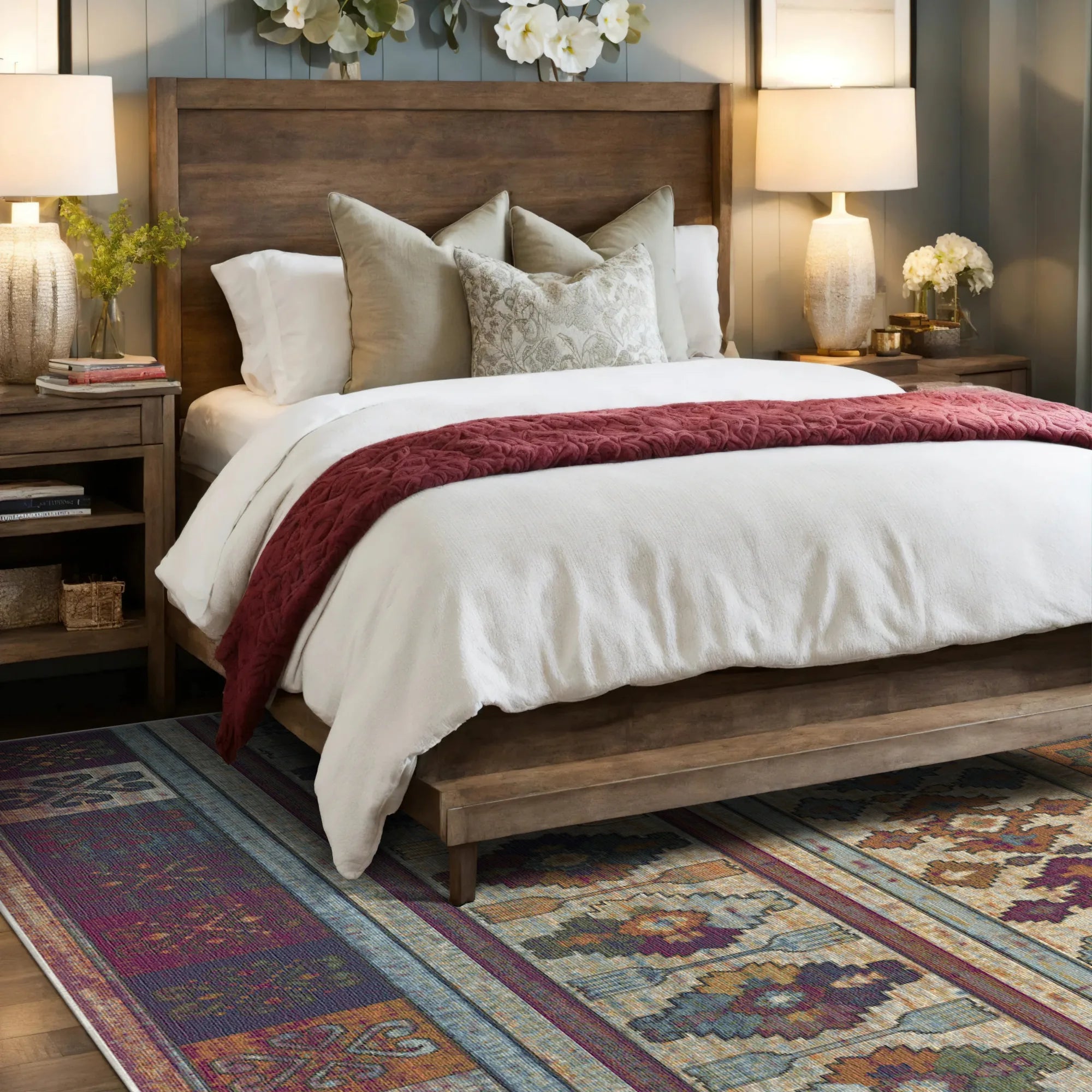 Magenta Narrative Striped Rug