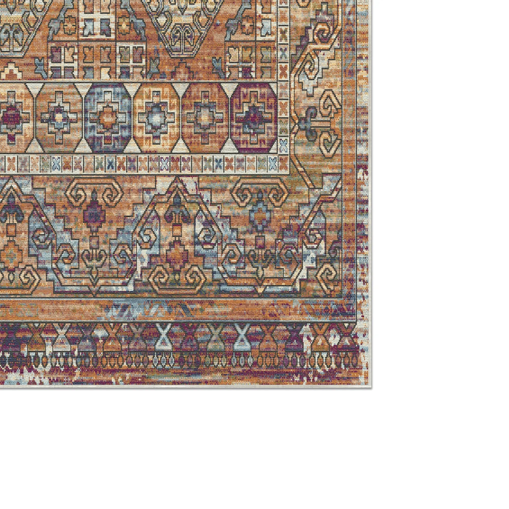 Terracotta Prism Medallion Rug