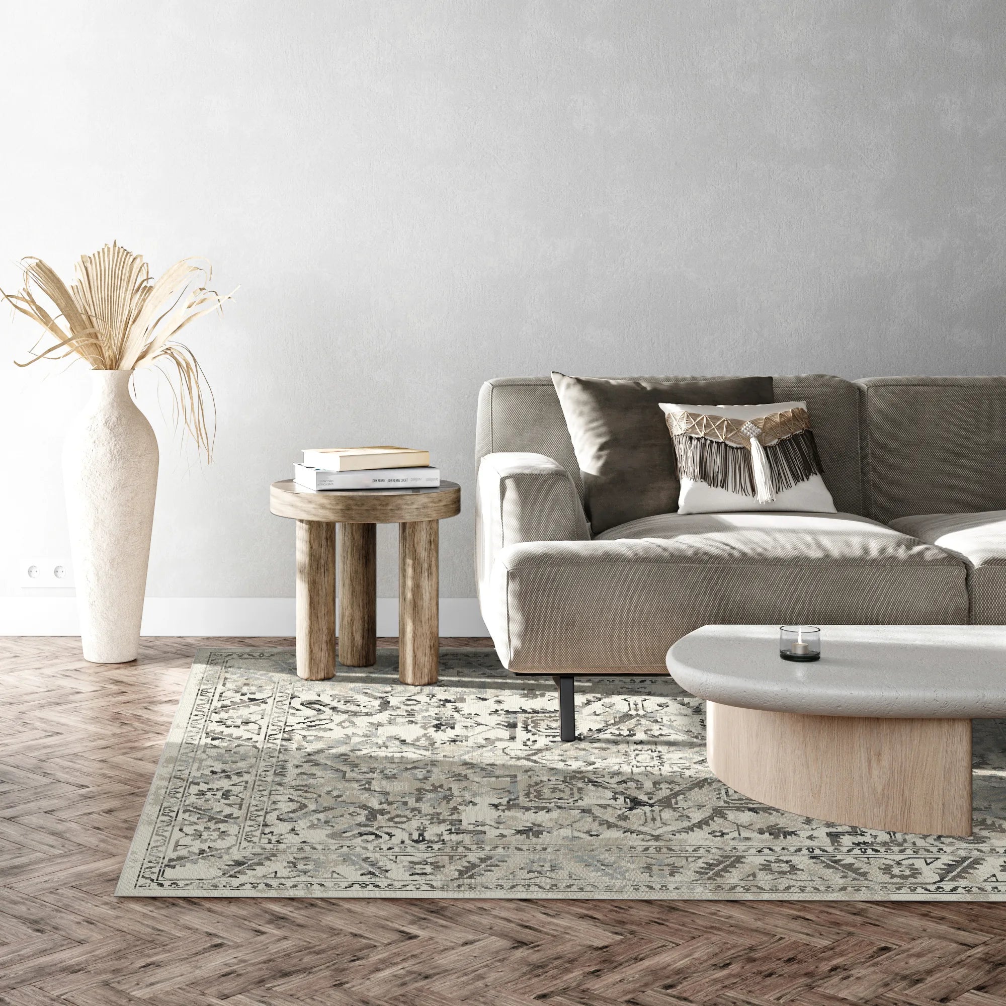 Myra Stone Vintage Washable Rug