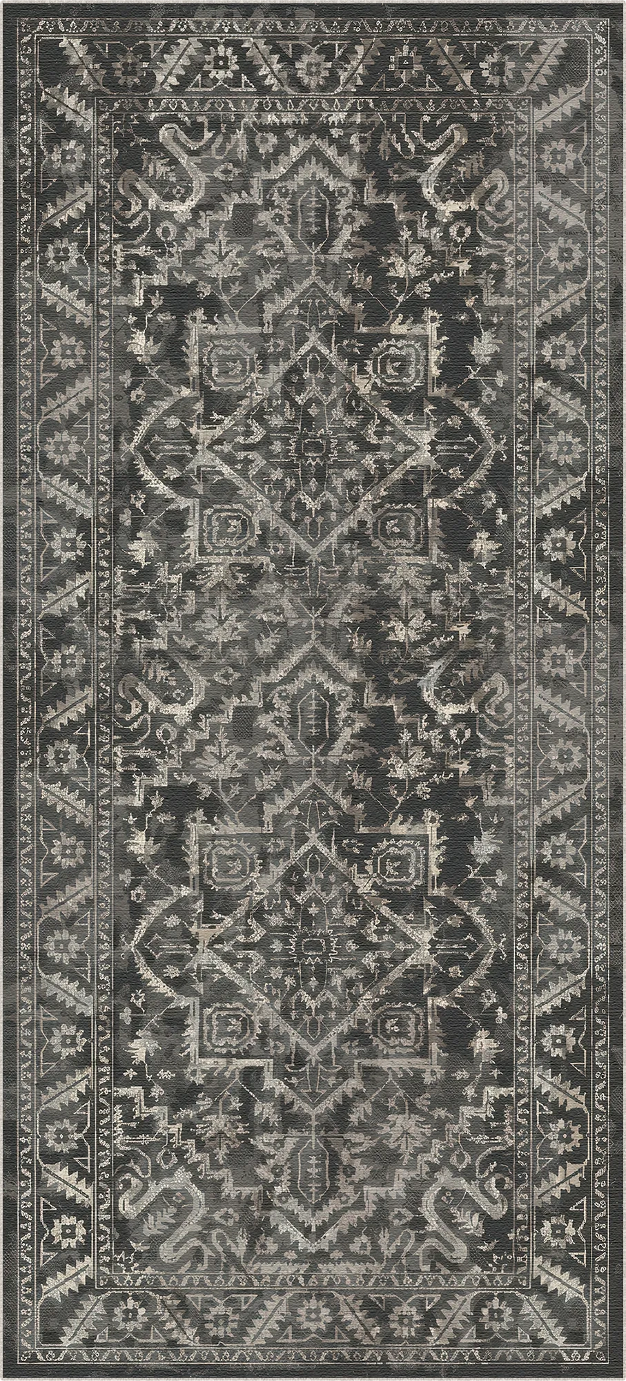 Tappeto Vintage Lavabile Troy Charcoal