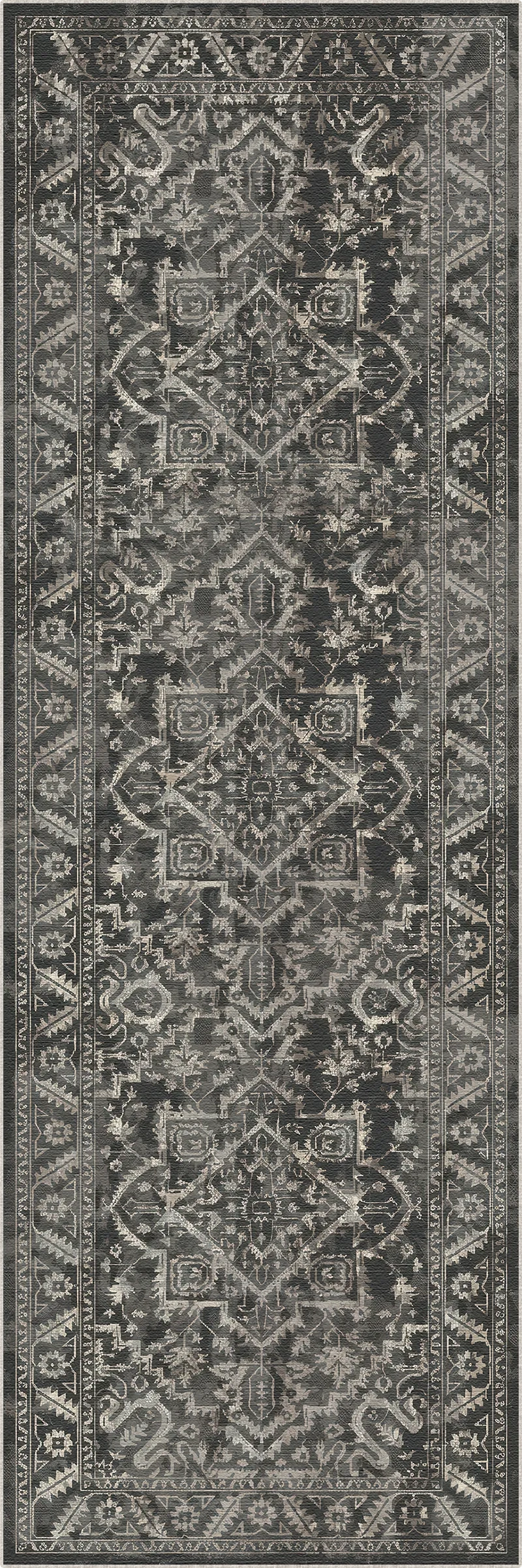 Tappeto Vintage Lavabile Troy Charcoal