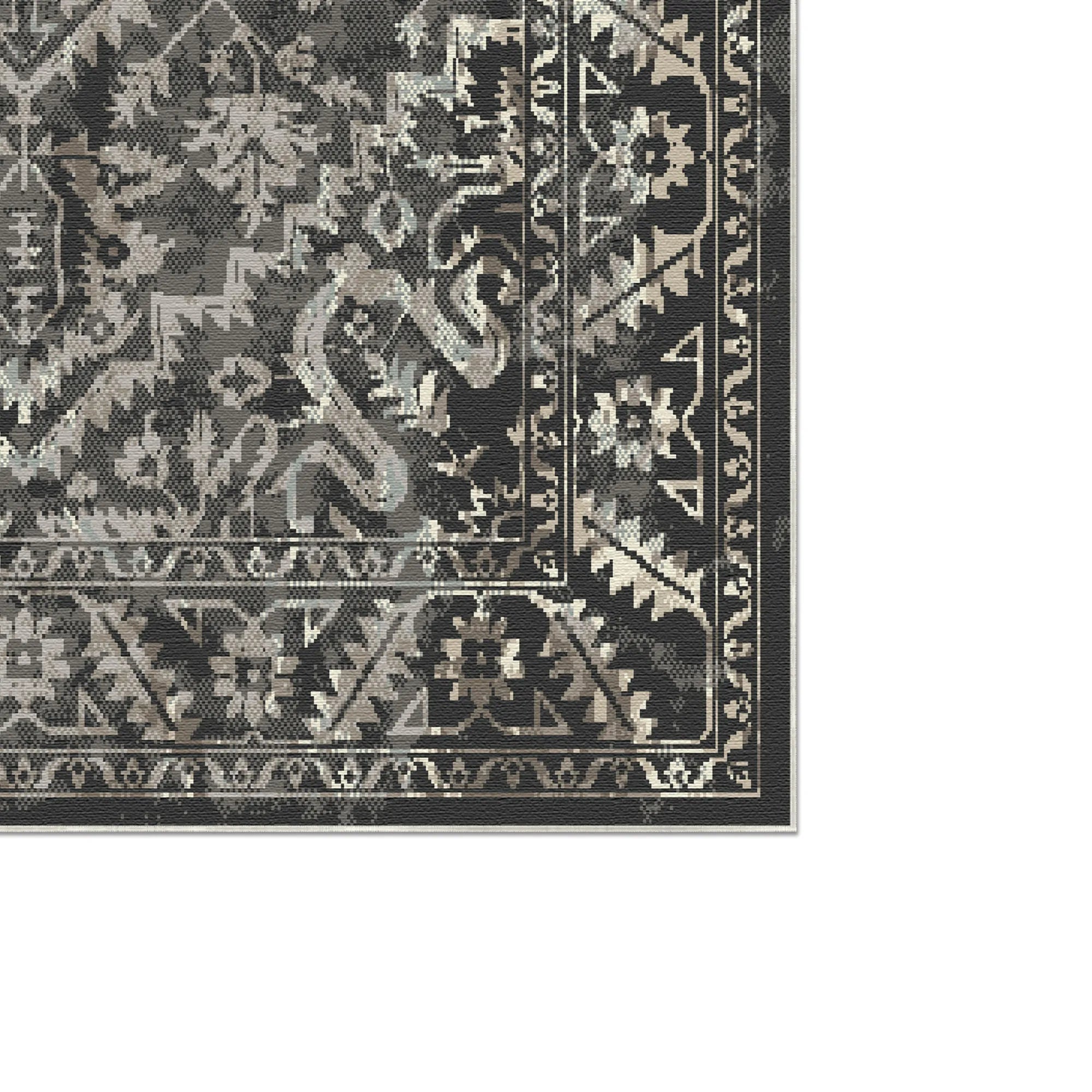 Troy Charcoal Vintage Washable Rug