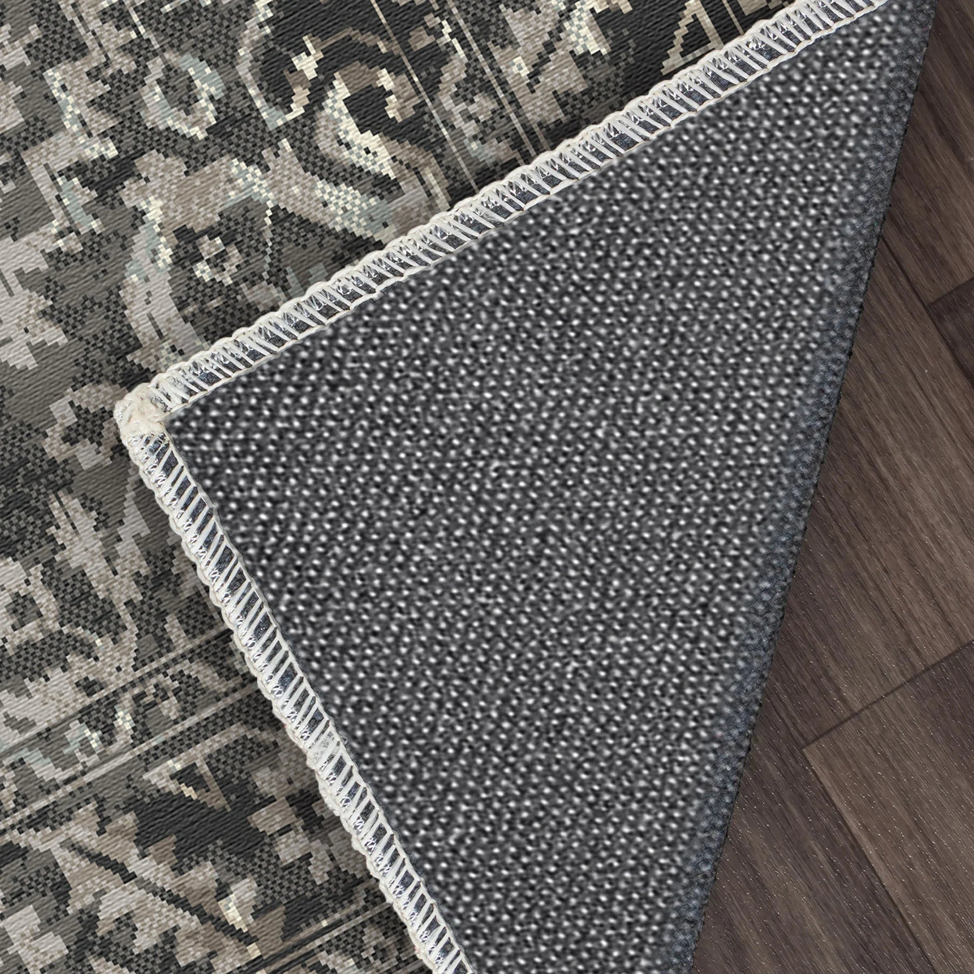 Troy Charcoal Vintage Washable Rug