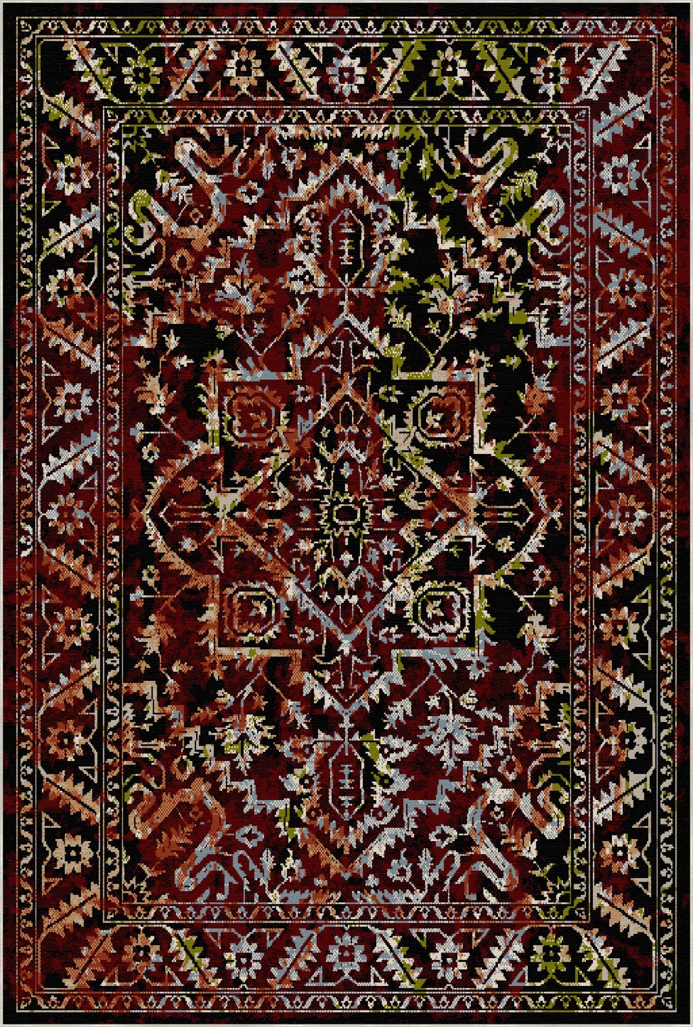 Sparta Garnet Vintage Washable Rug