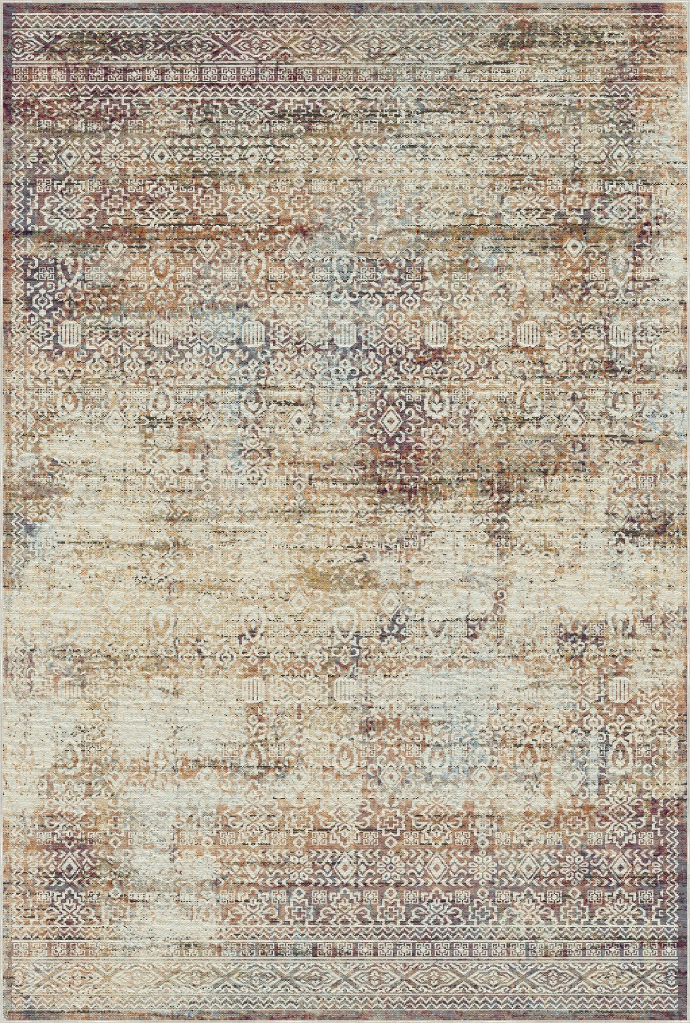 Alabaster Mosaic Erased Tile Rug
