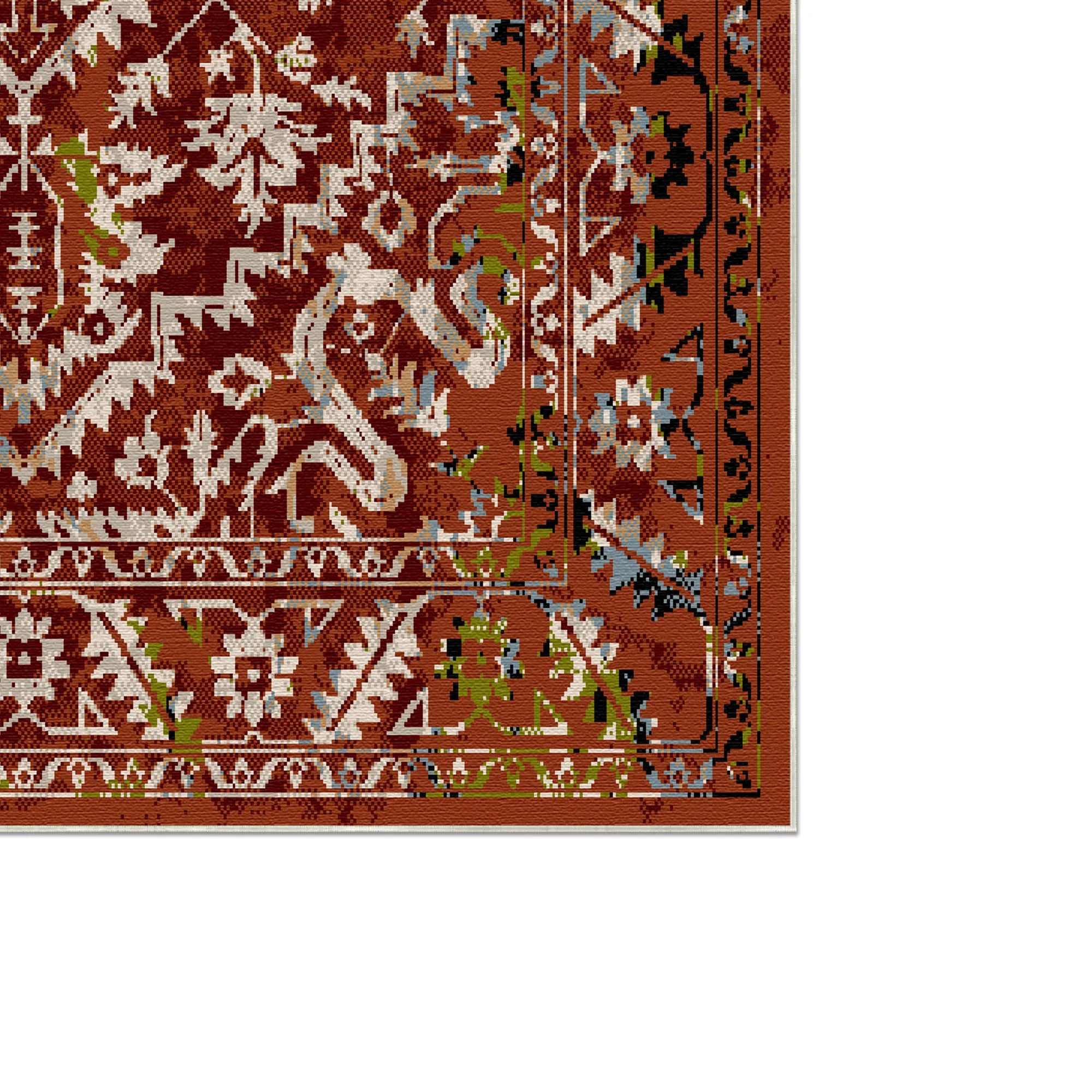 Pompeii Rust Vintage Washable Rug