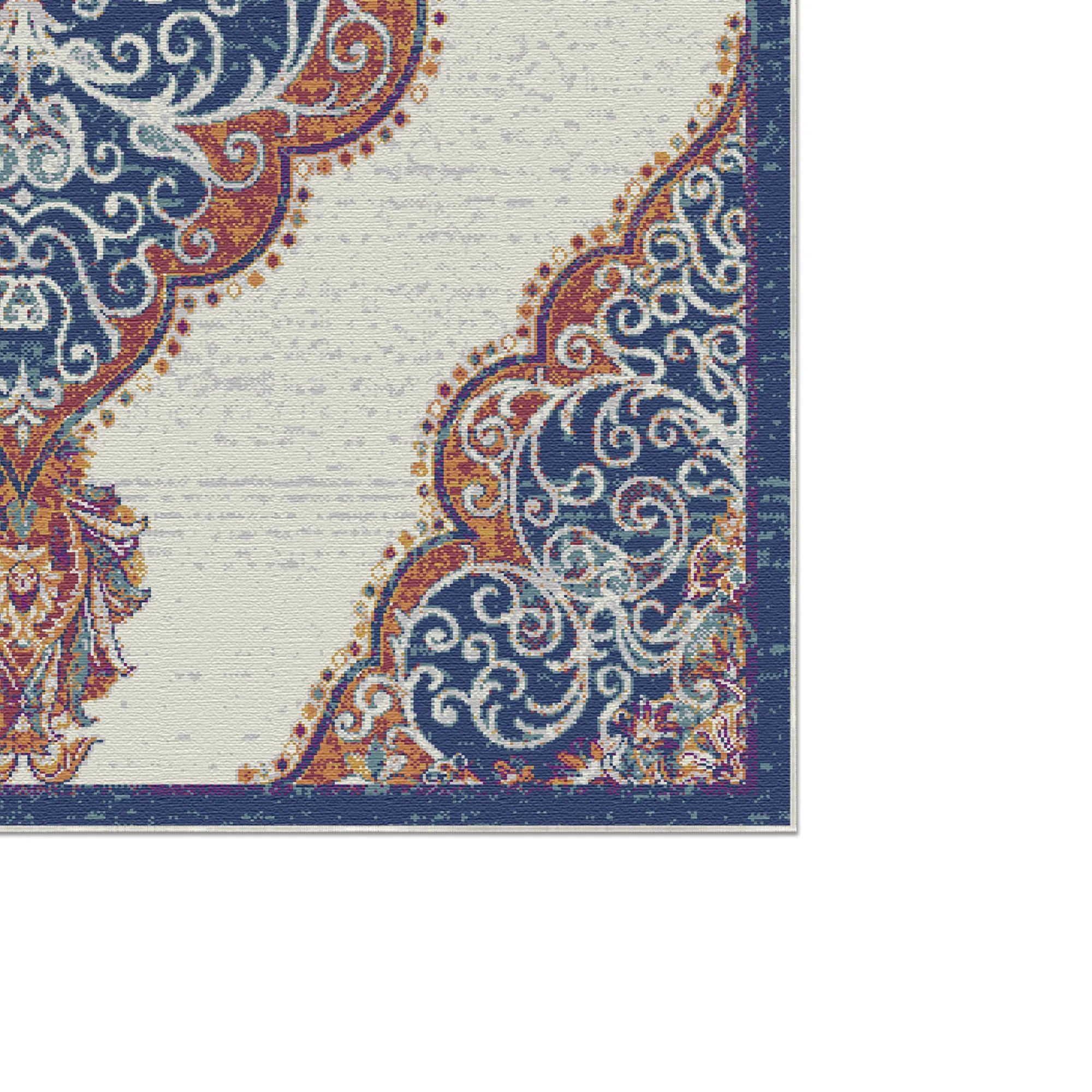 Lapis Scrollwork Medallion Rug