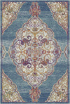 Indigo Scrollwork Medallion Rug Indigo