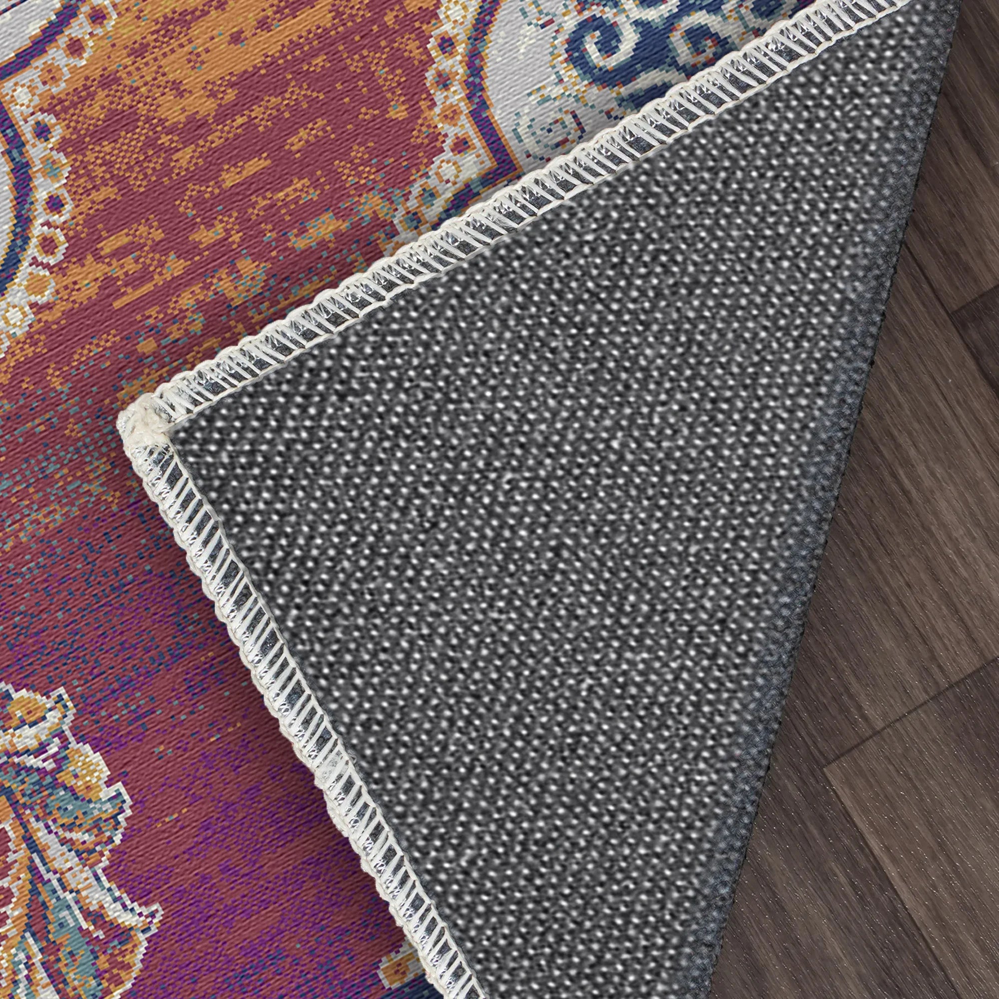 Sunset Scrollwork Medallion Washable Rug