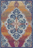 Sunset Scrollwork Medallion Washable Rug 
