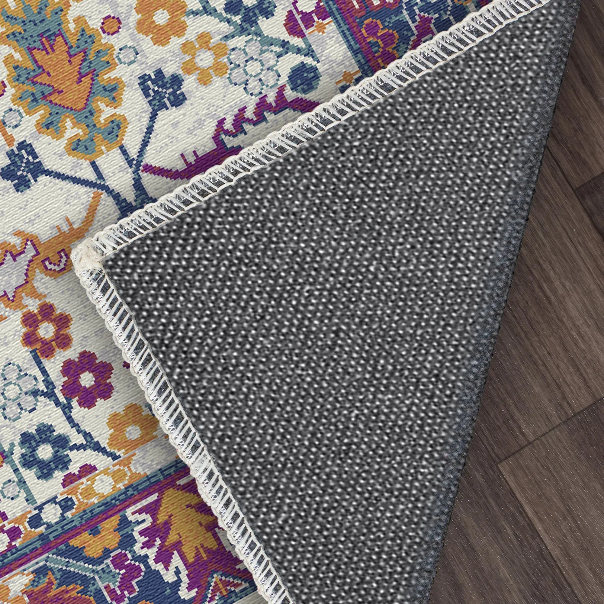 Vibrant Flora Lattice Botanical Rug