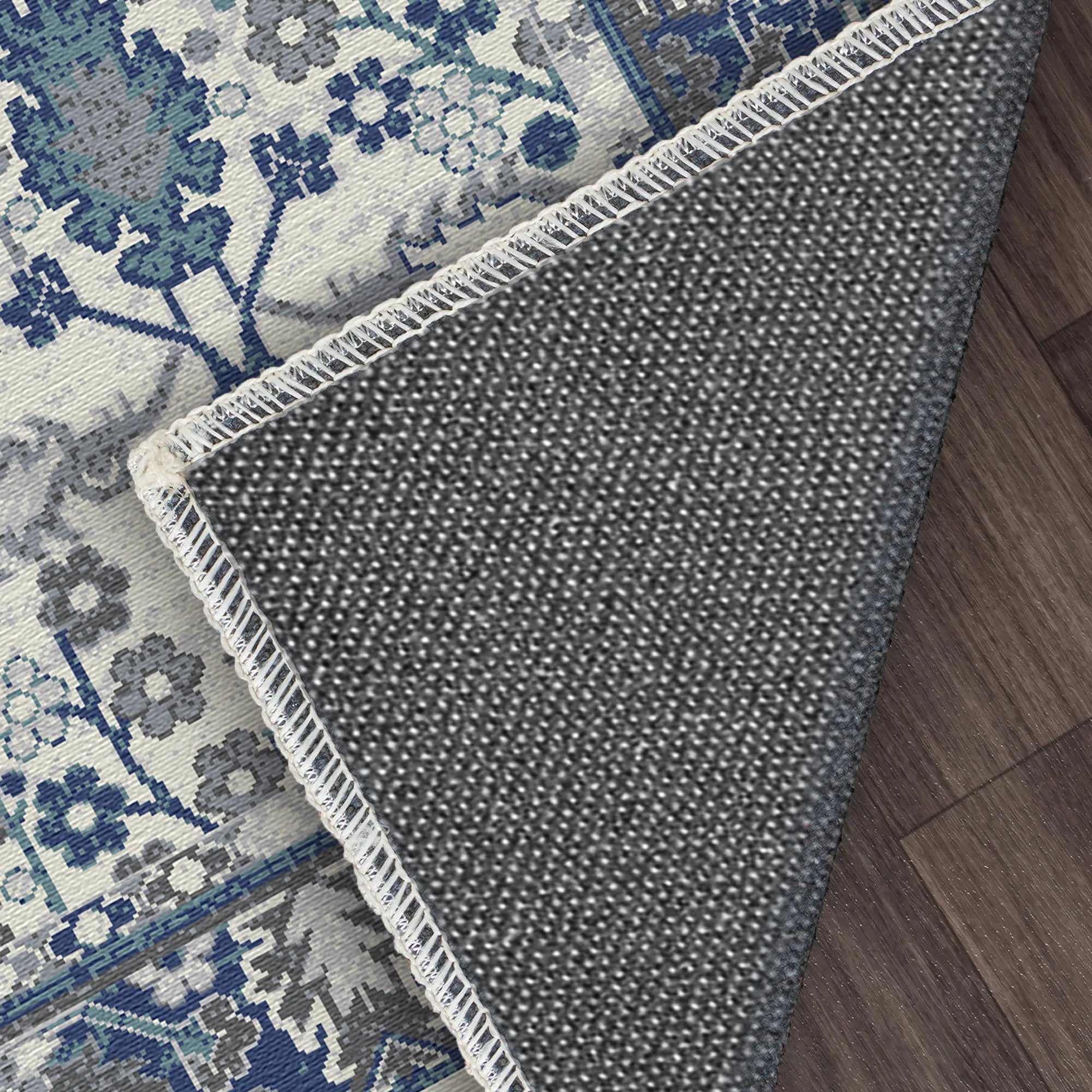 Slate Flora Lattice Botanical Rug