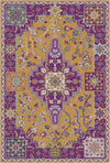Regal Ochre Mosaic Medallion Rug Plum
