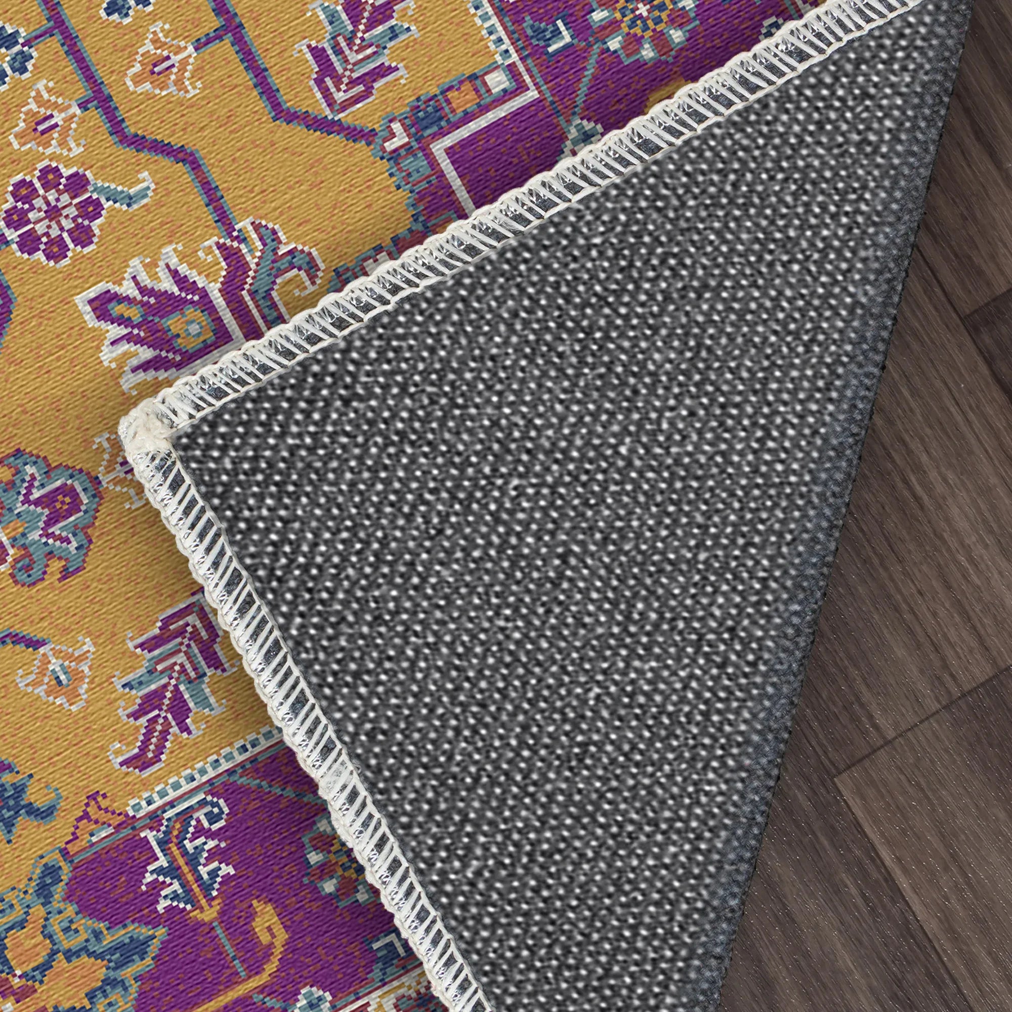 Regal Ochre Mosaic Medallion Rug