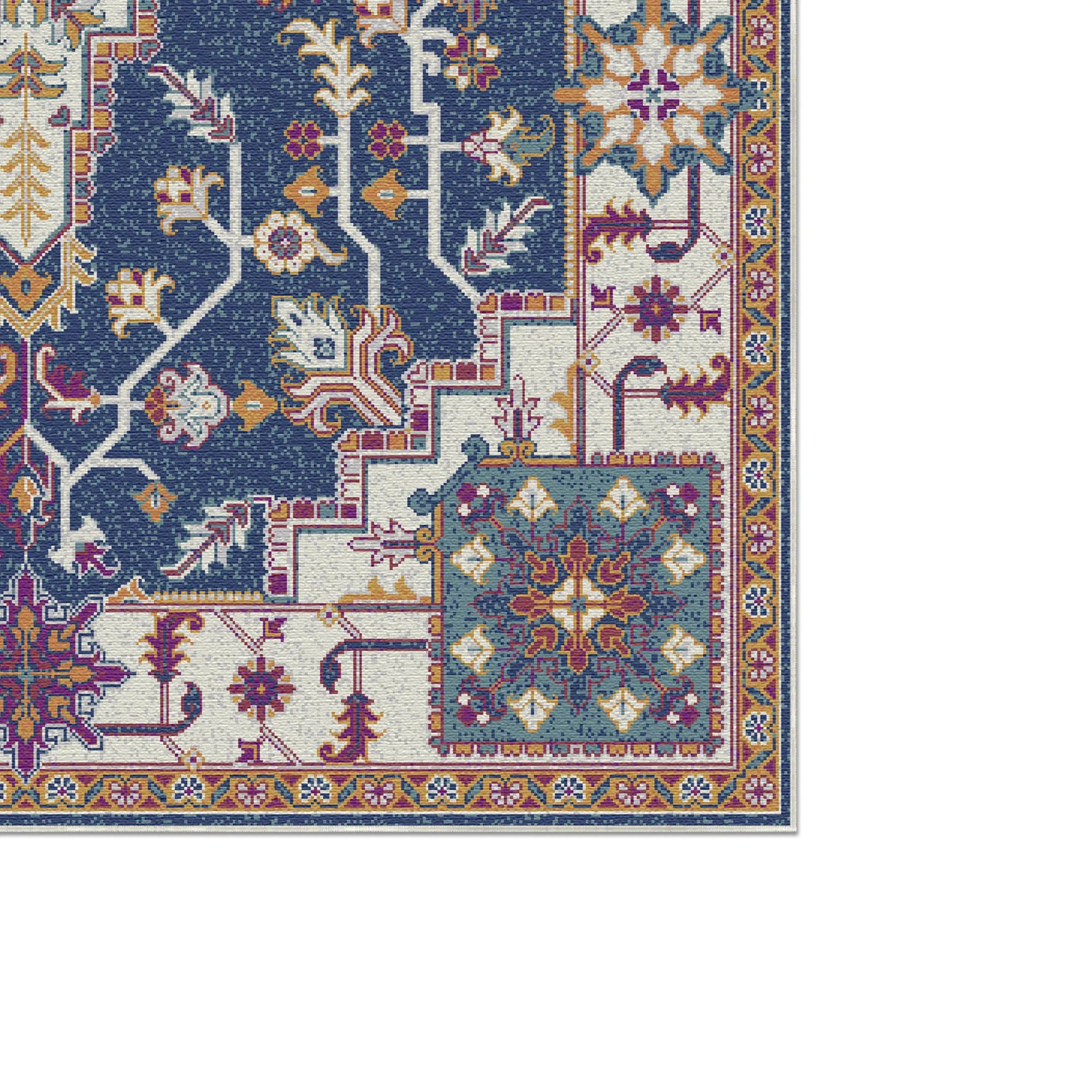 Indigo Mosaic Regal Medallion Rug