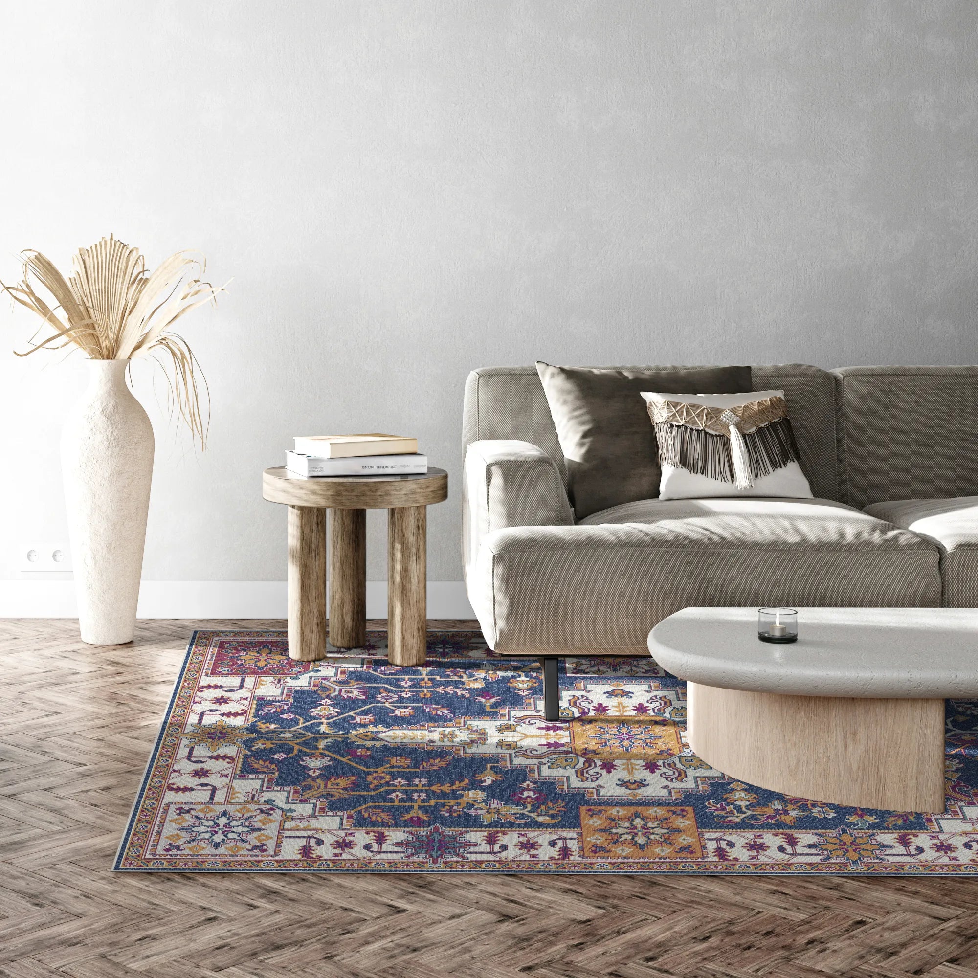 Indigo Mosaic Regal Medallion Rug